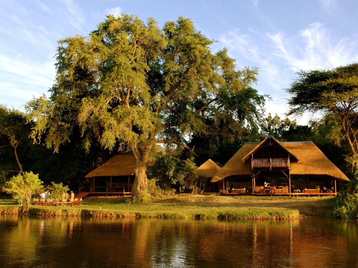 Exterior view of Chiawa Camp in Zambia