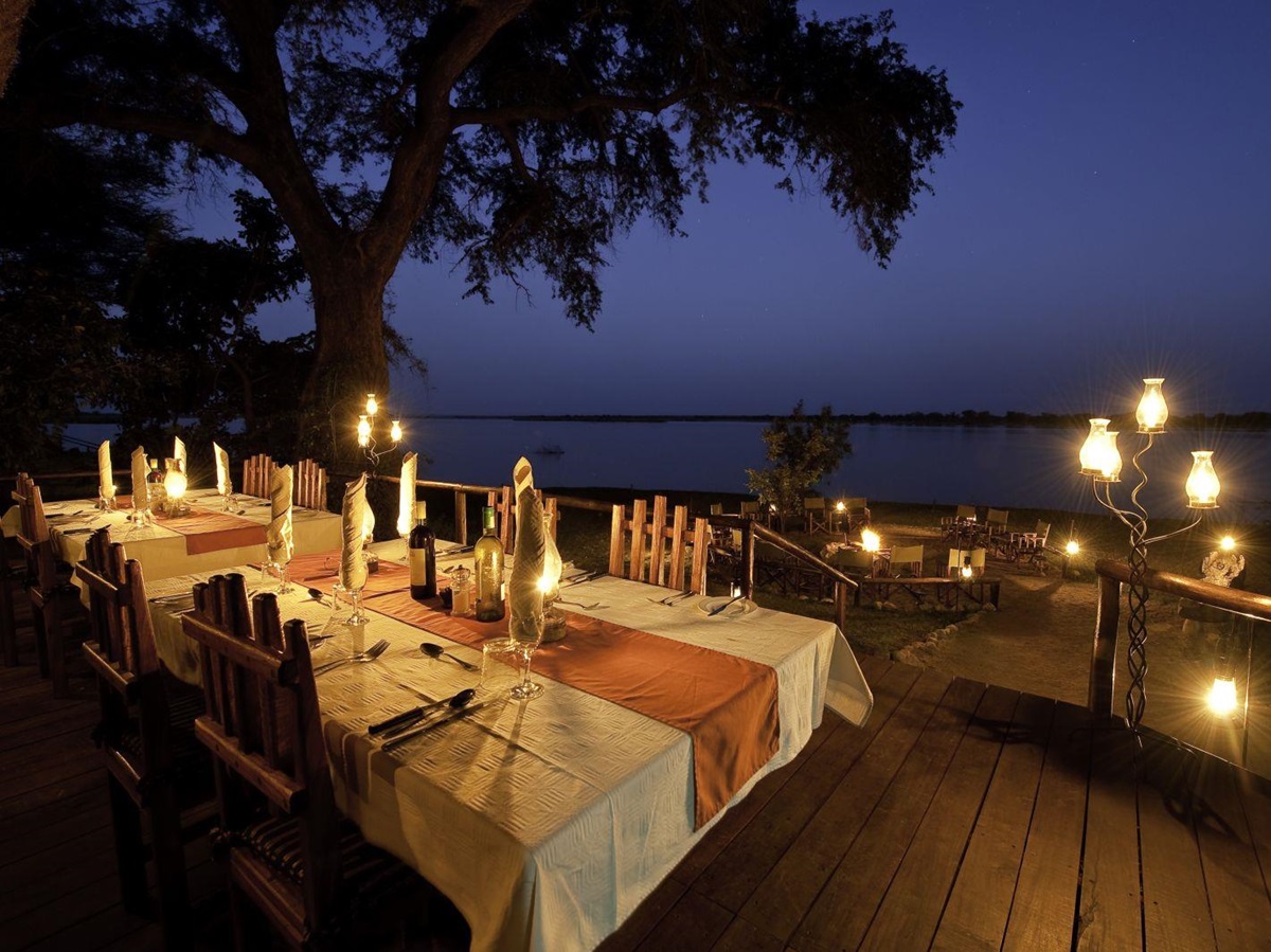 Dining at Chiawa Camp in Zambia