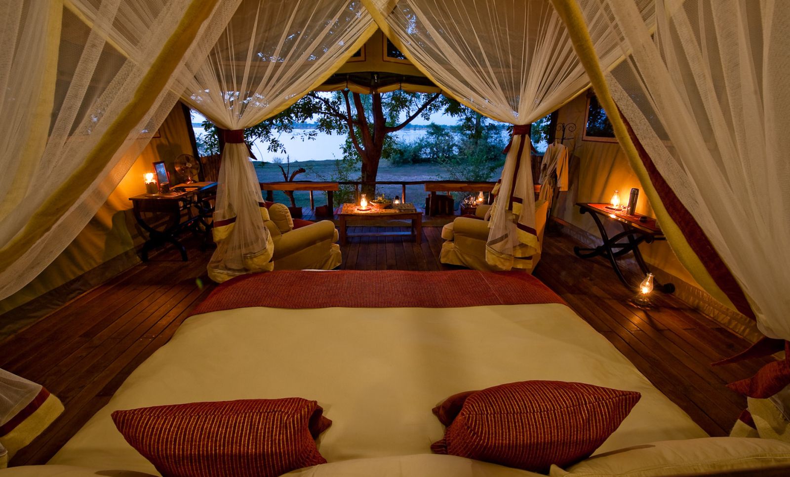 View from bedroom at Chiawa Camp in Zambia 