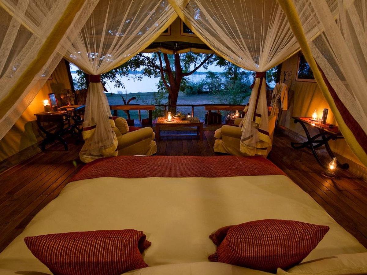 View from bedroom at Chiawa Camp in Zambia
