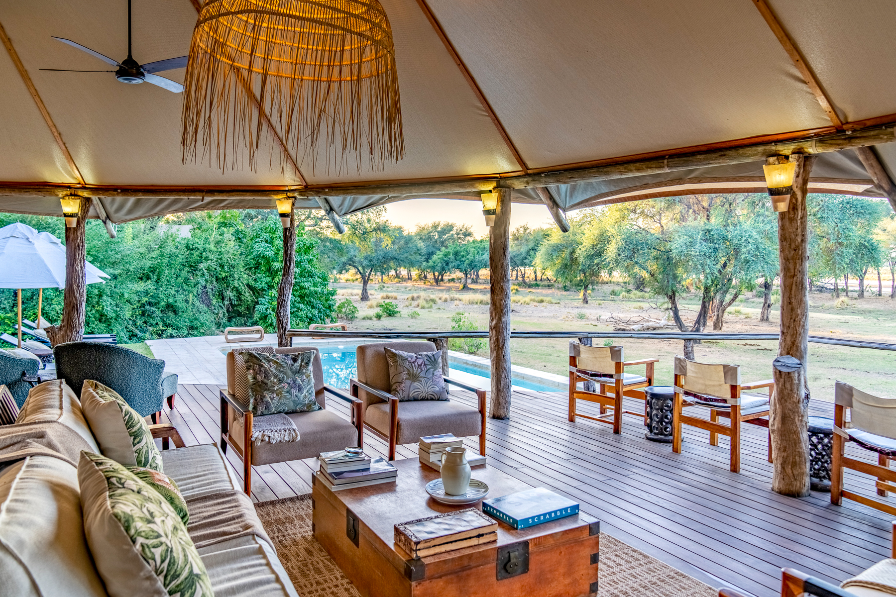 Living area at Dulini Anabezi in the Lower Zambezi National Park