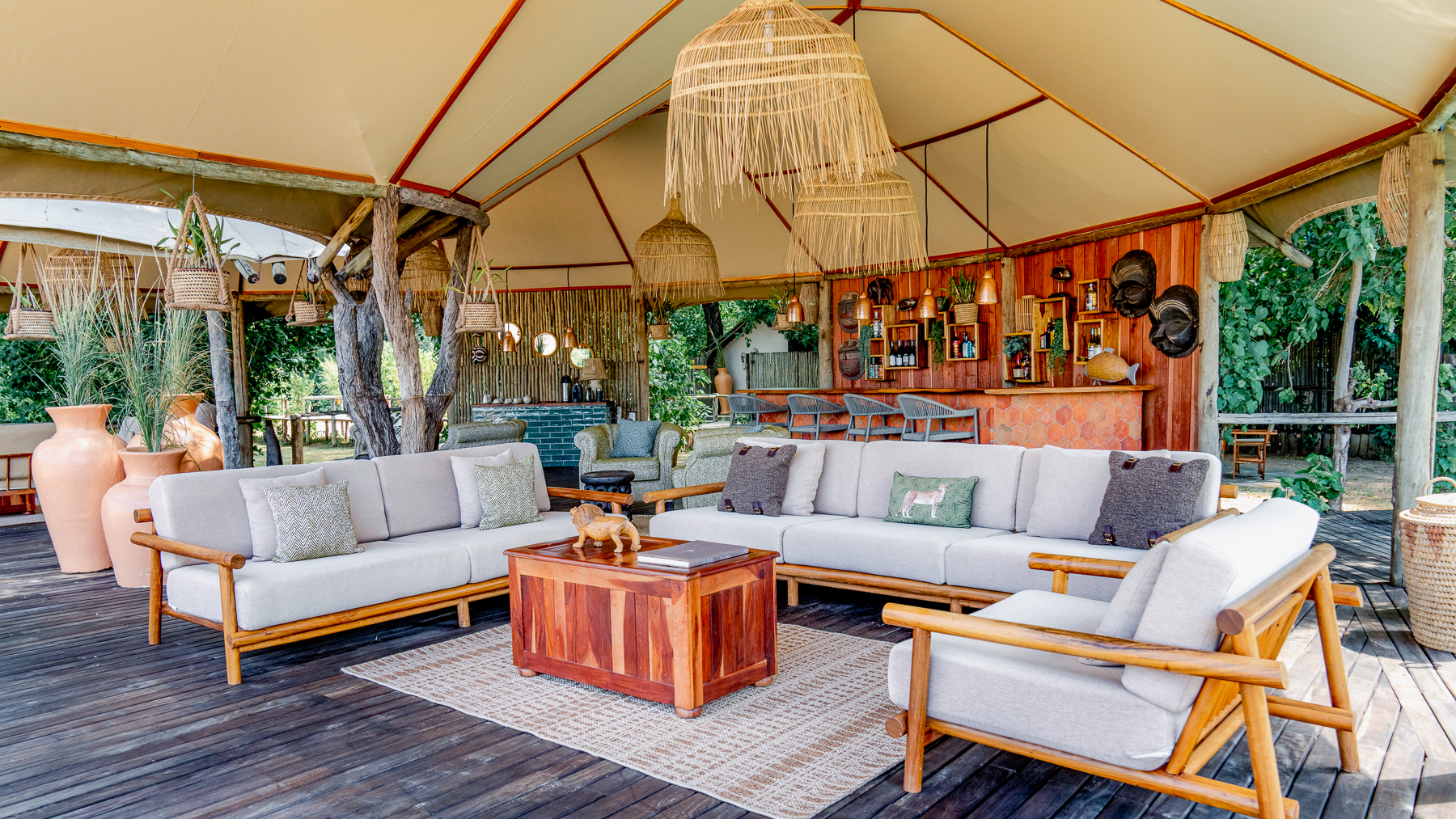 Mushika tent living area at Dulini Anabezi in the Lower Zambezi National Park