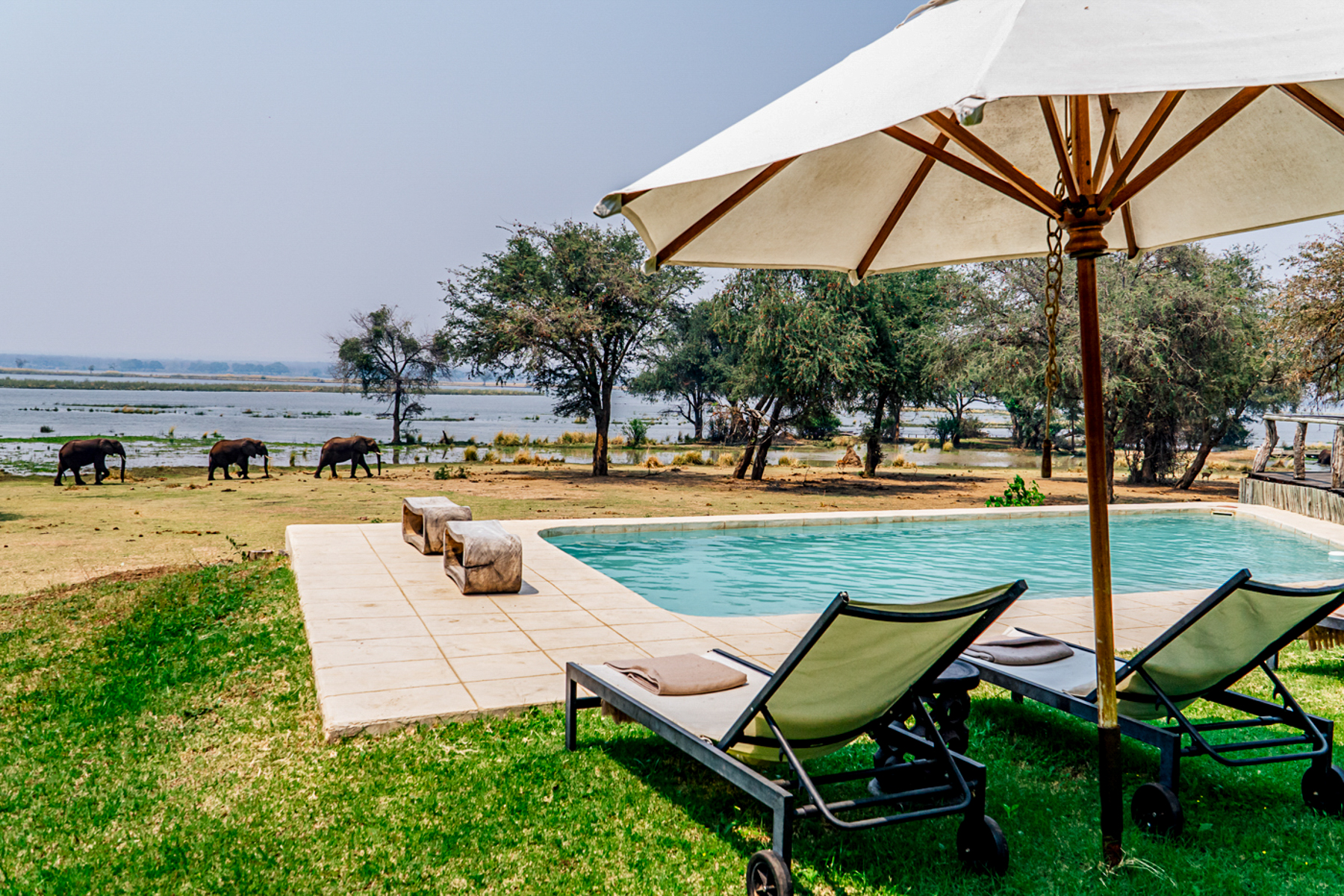 Swimming pol at Dulini Anabezi in the Lower Zambezi National Park