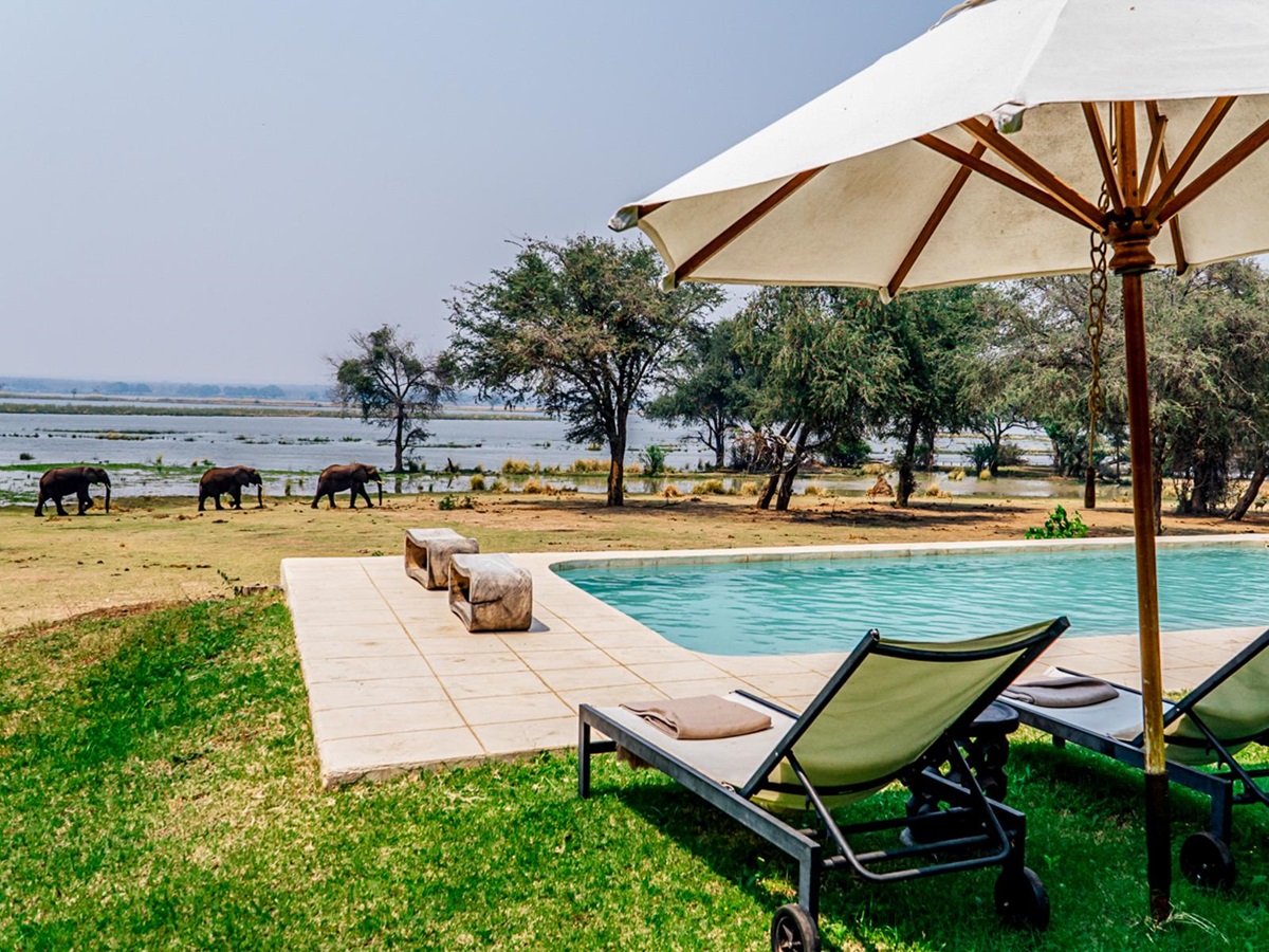 Swimming pol at Dulini Anabezi in the Lower Zambezi National Park