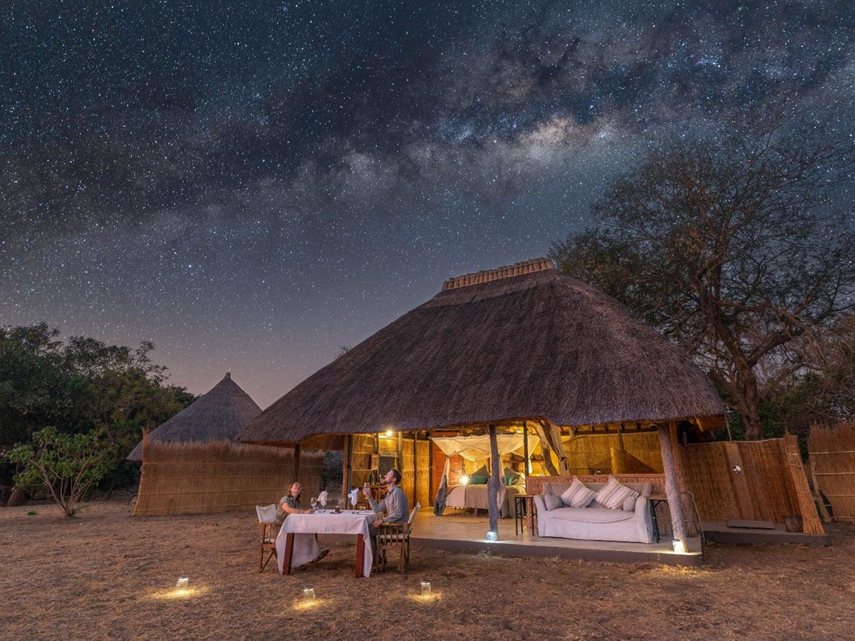 Dining under the stars at Kakuli Bush Camp in Zambia's South Luangwa National Park