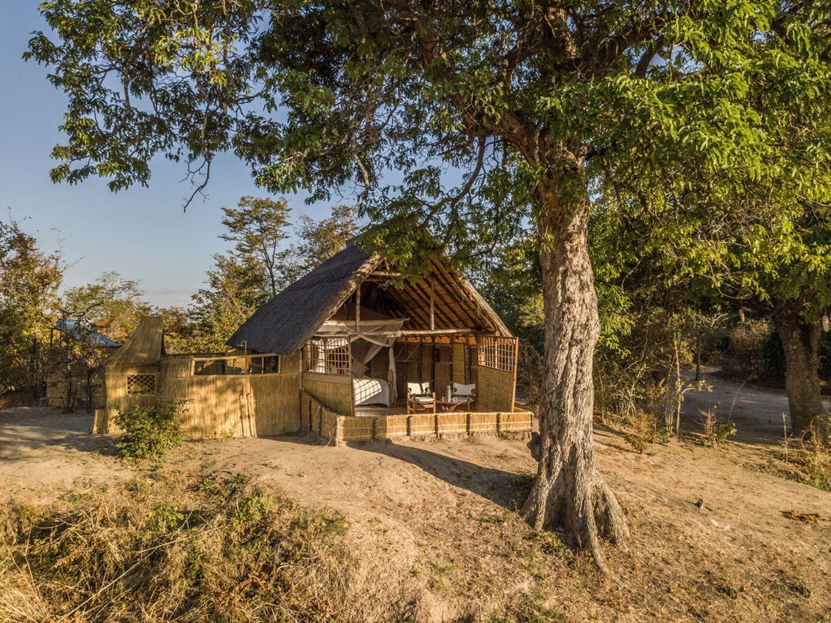 Exterior of a thatched room