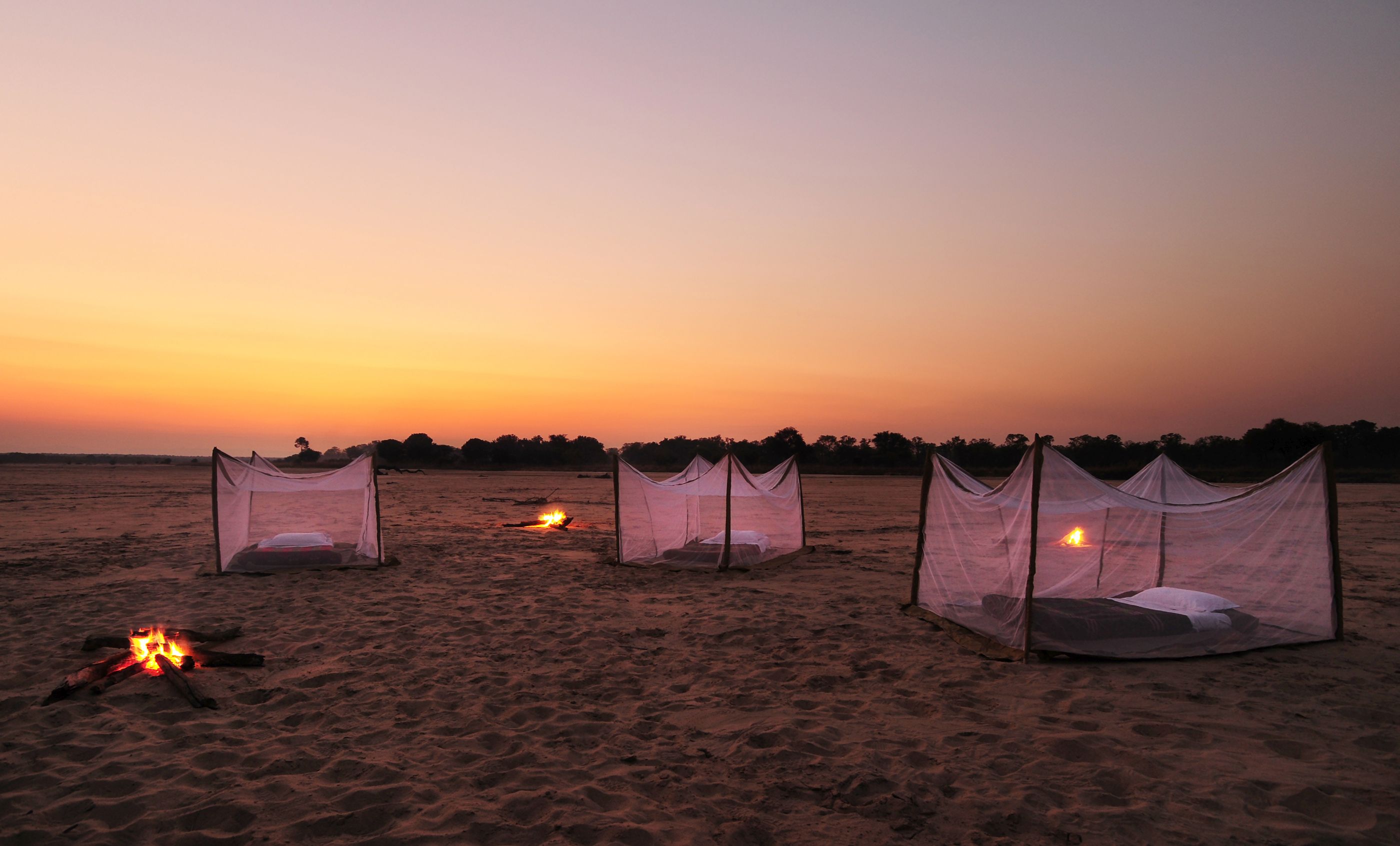 Sleeping under the stars at Norman Carr Nsolo