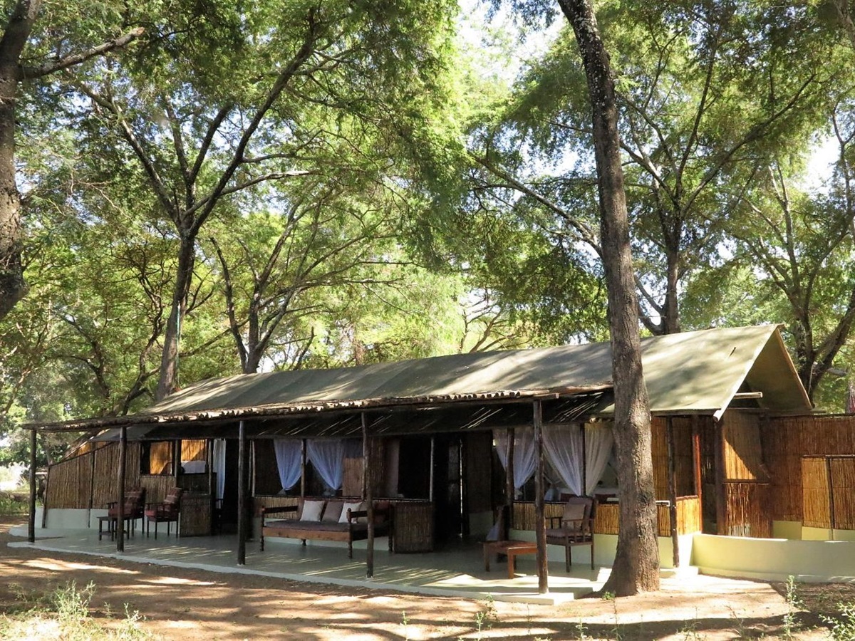 Exterior view of Old Mondoro in the Lower Zambezi National Park