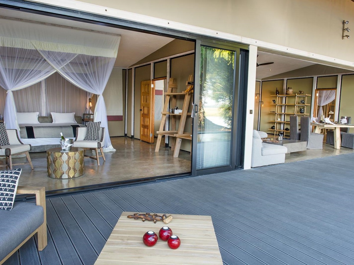 Kigelia House deck at Sausage Tree Camp in Zambia