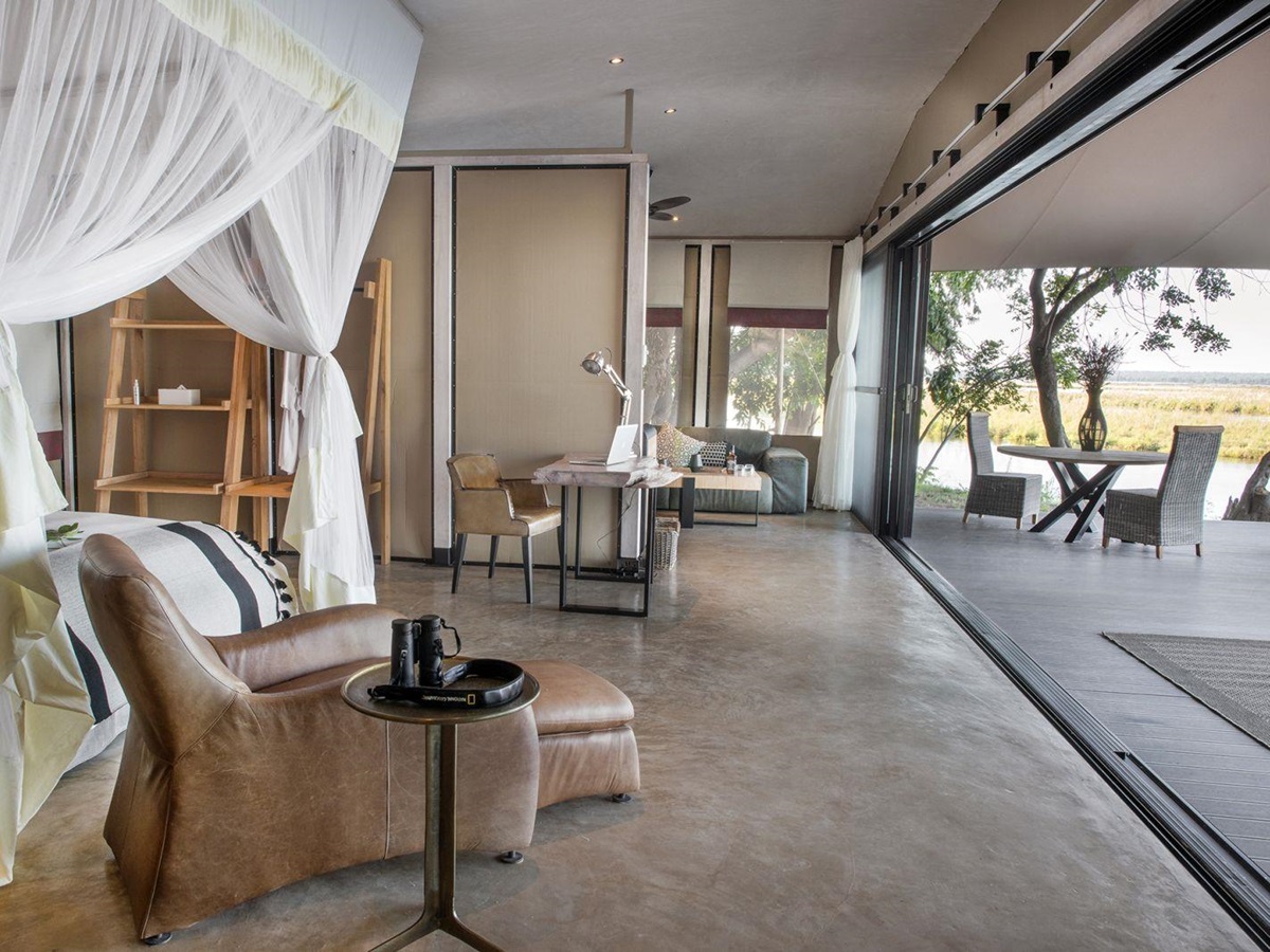 Luxury suite at Sausage Tree Camp in Zambia