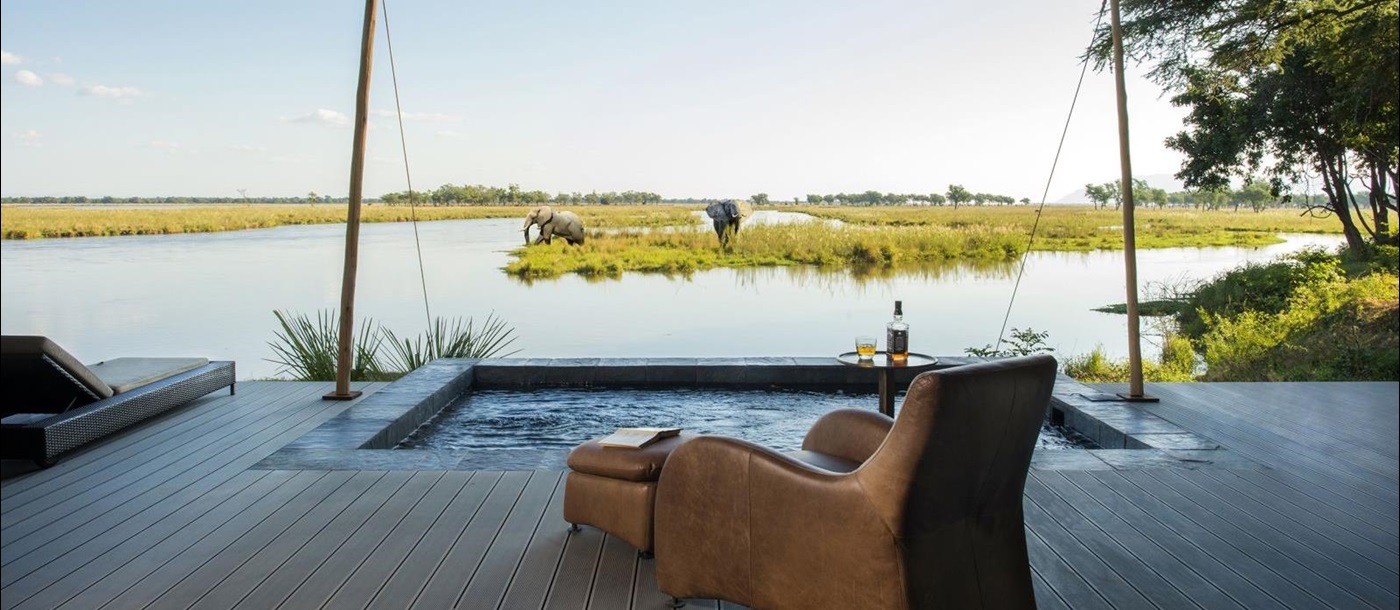 Luxury suite view at Sausage Tree Camp in Zambia 