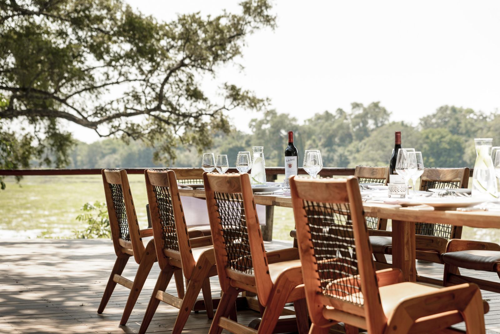 Dining table at Sungani in the South Luangwa National Park