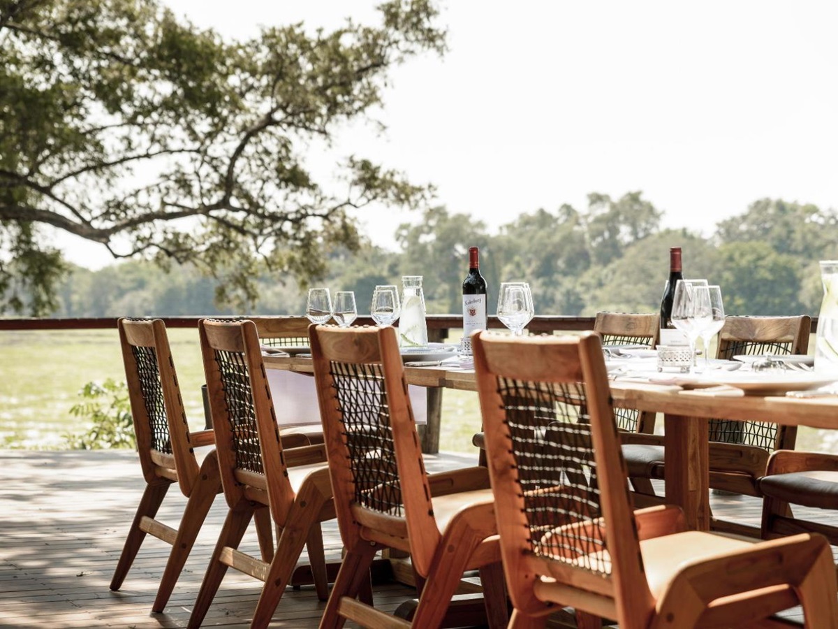 Dining table at Sungani in the South Luangwa National Park