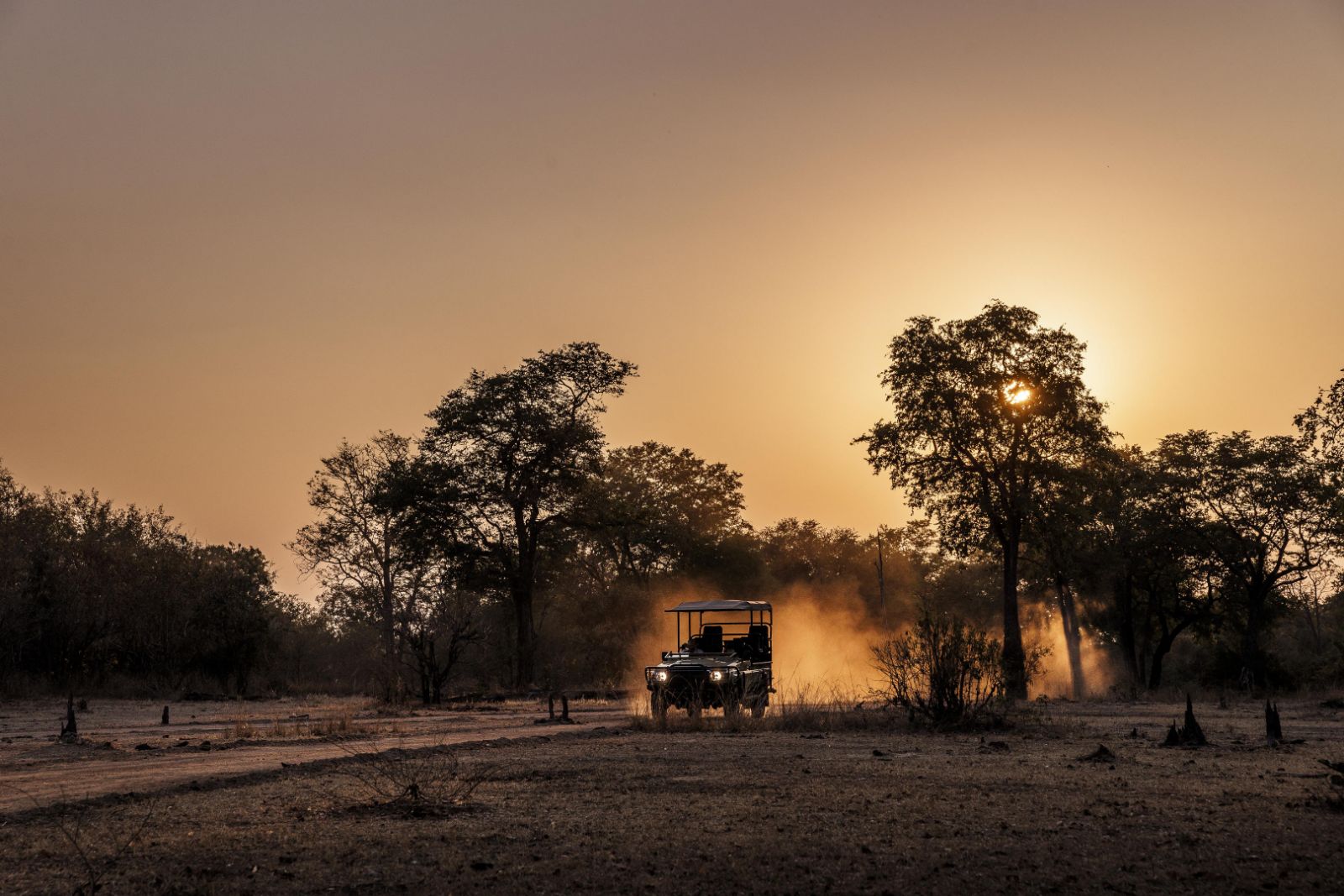 A game drive on the grounds of Sungani camp in the South Luangwa National Park