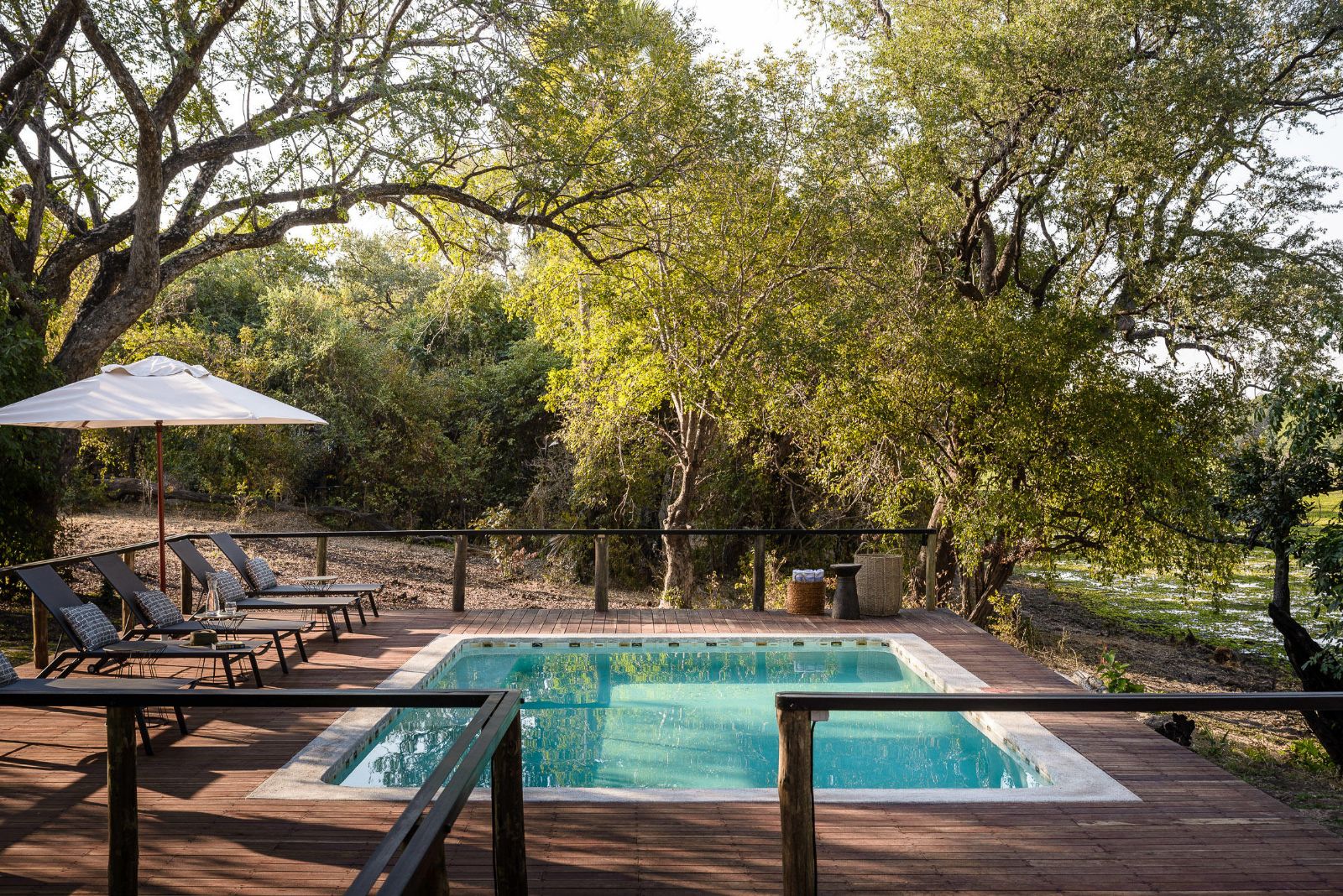 Main guest pool at Sungani camp in the South Luangwa National Park