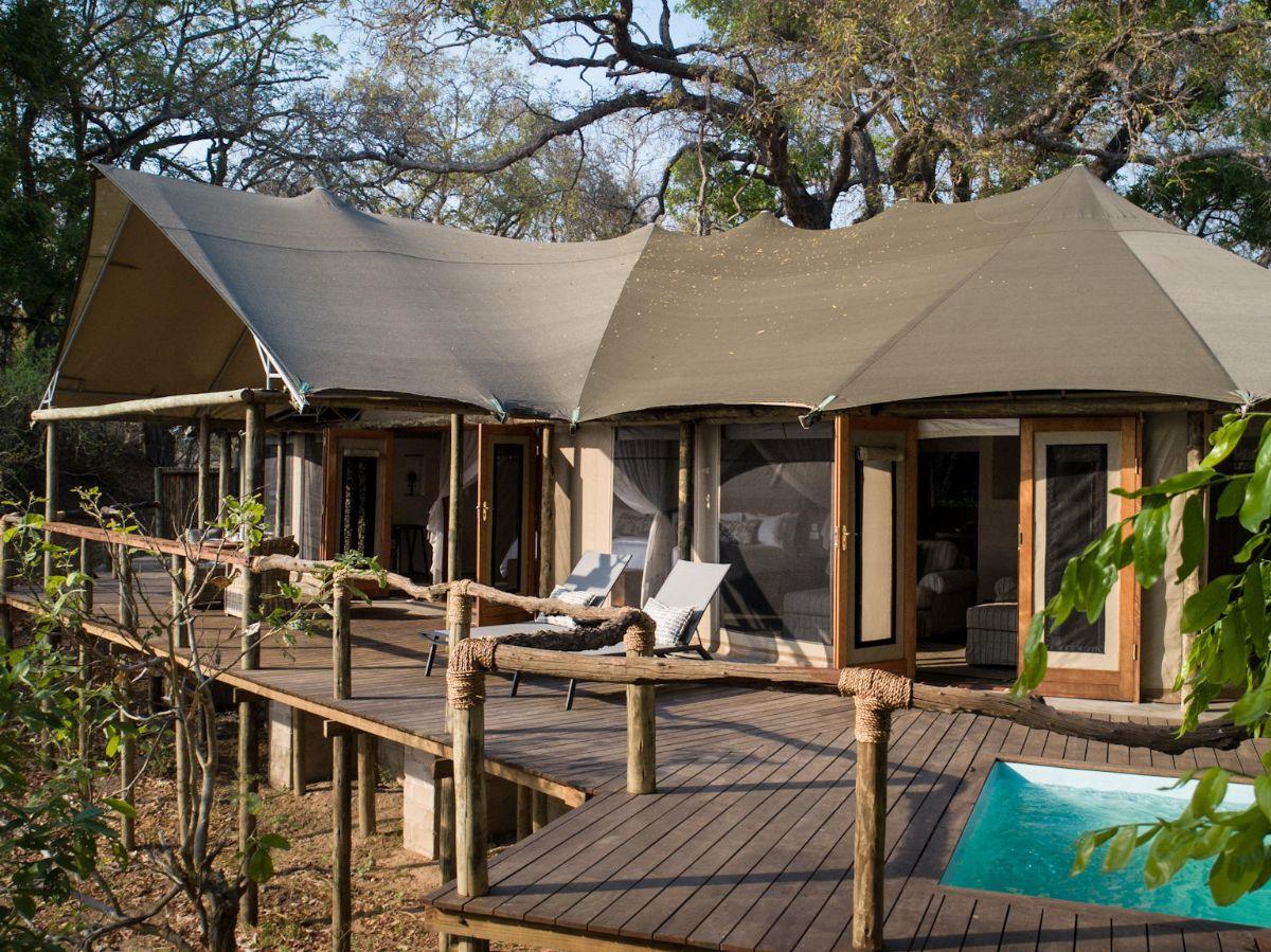 Guest pool and deck at Sungani camp in the South Luangwa National Park