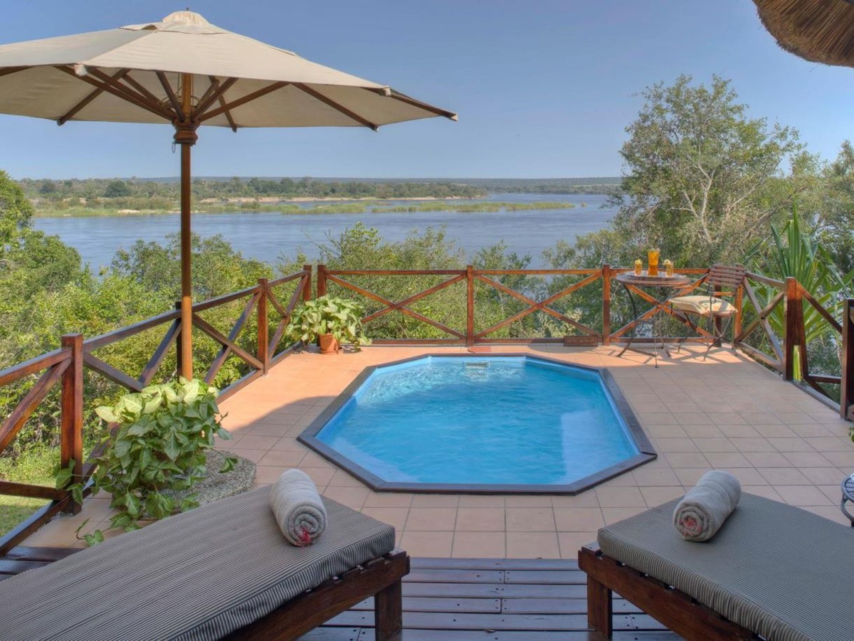 Luxury river suite pool at The River Club in Zambia