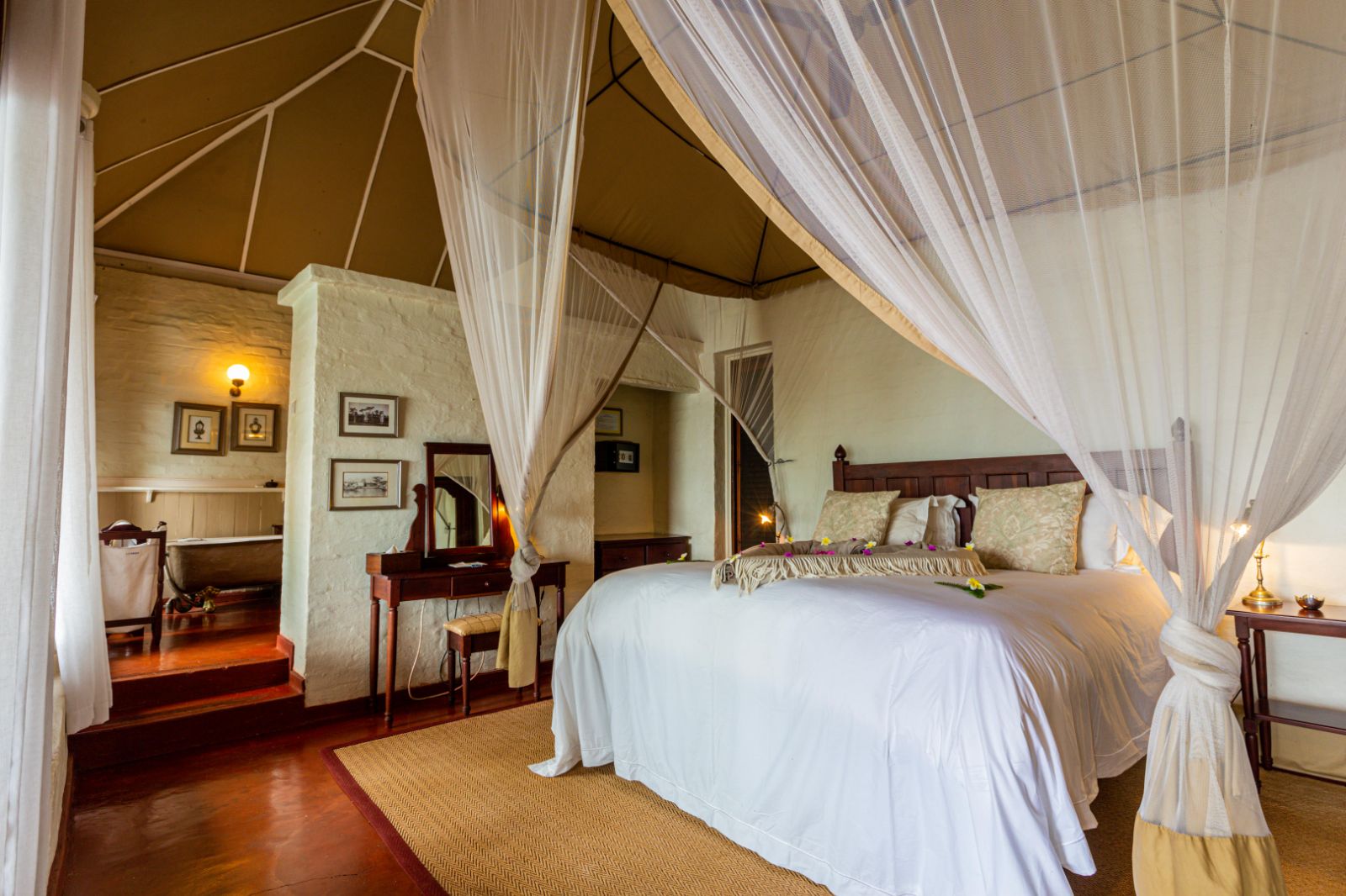 Luxury Family River Suite bedroom at The River Club, Livingstone