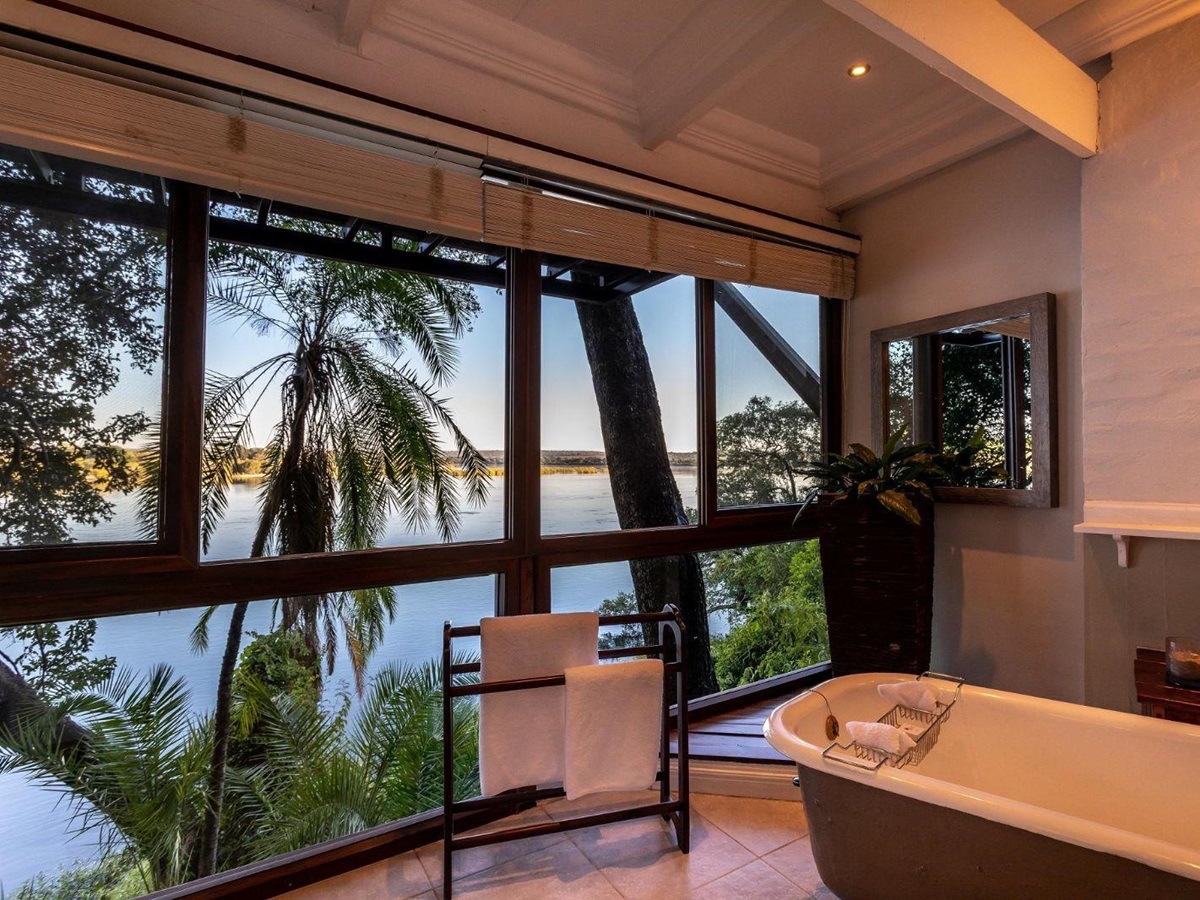 River Suite bathroom at The River Club, Livingstone