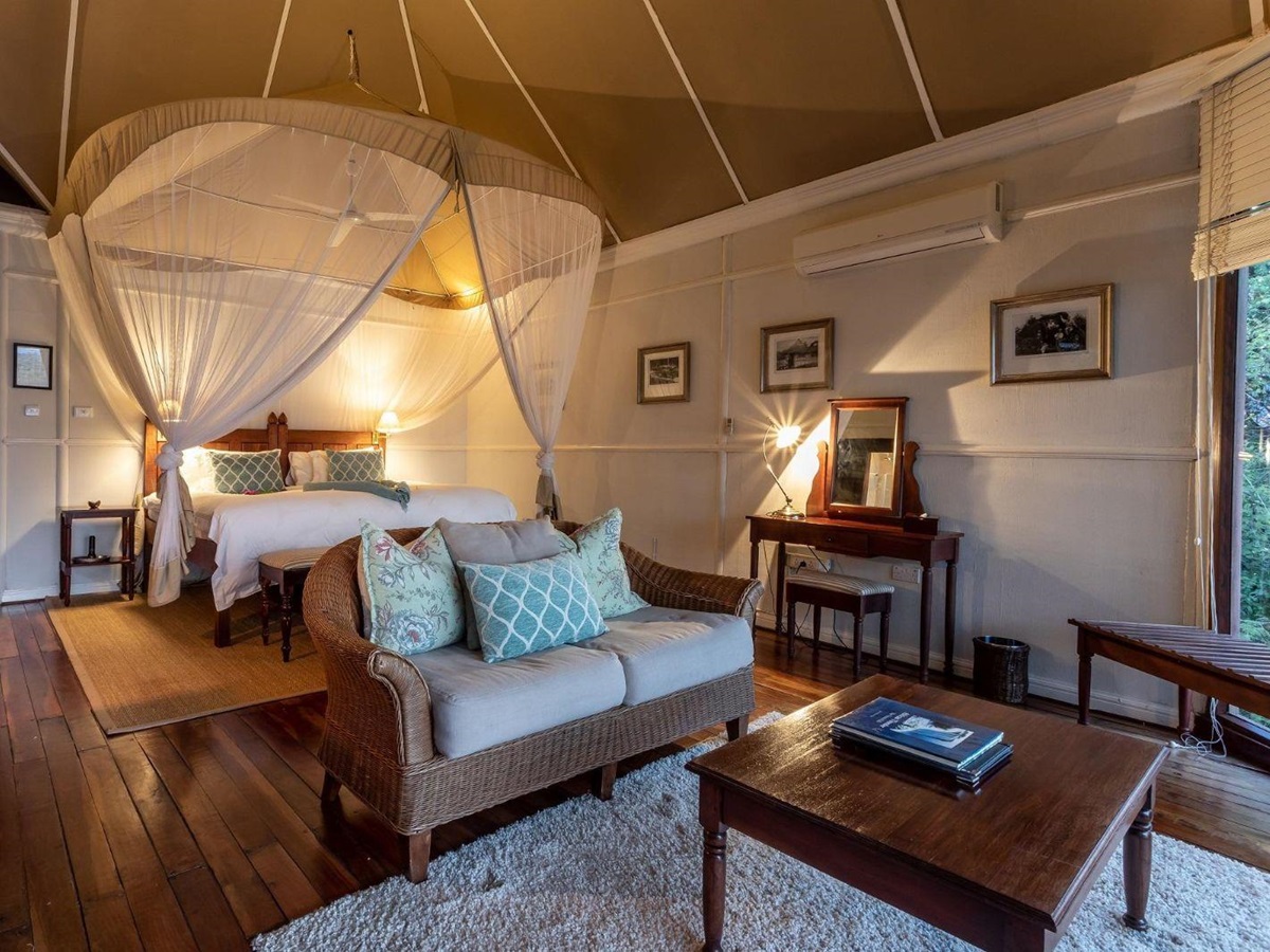 River Suite bedroom at The River Club, Livingstone