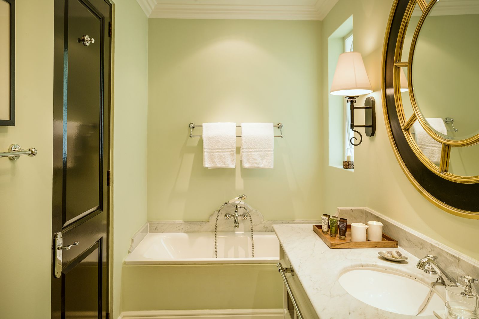 Guest bathroom at The Royal Livingstone at Victoria Falls in Zambia