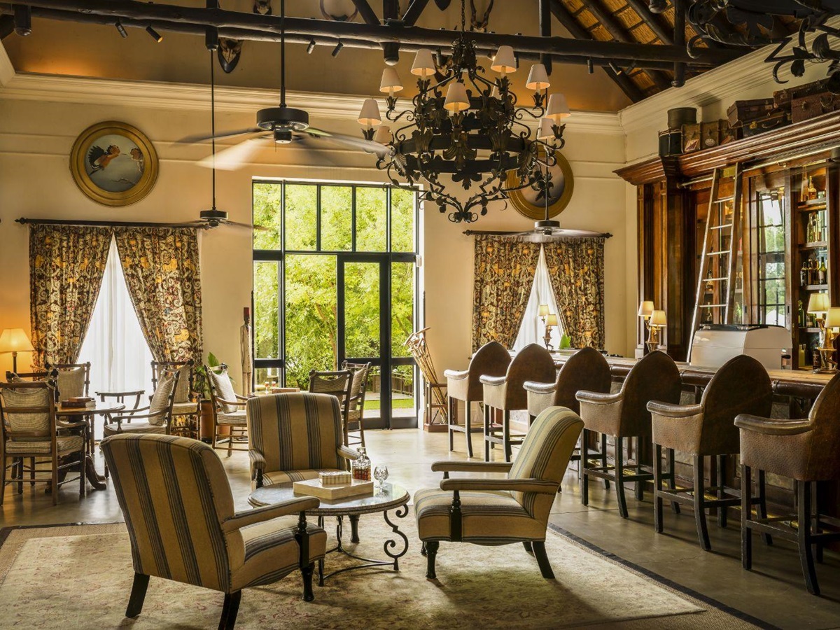 The Traveller's Bar at The Royal Livingstone at Victoria Falls in Zambia