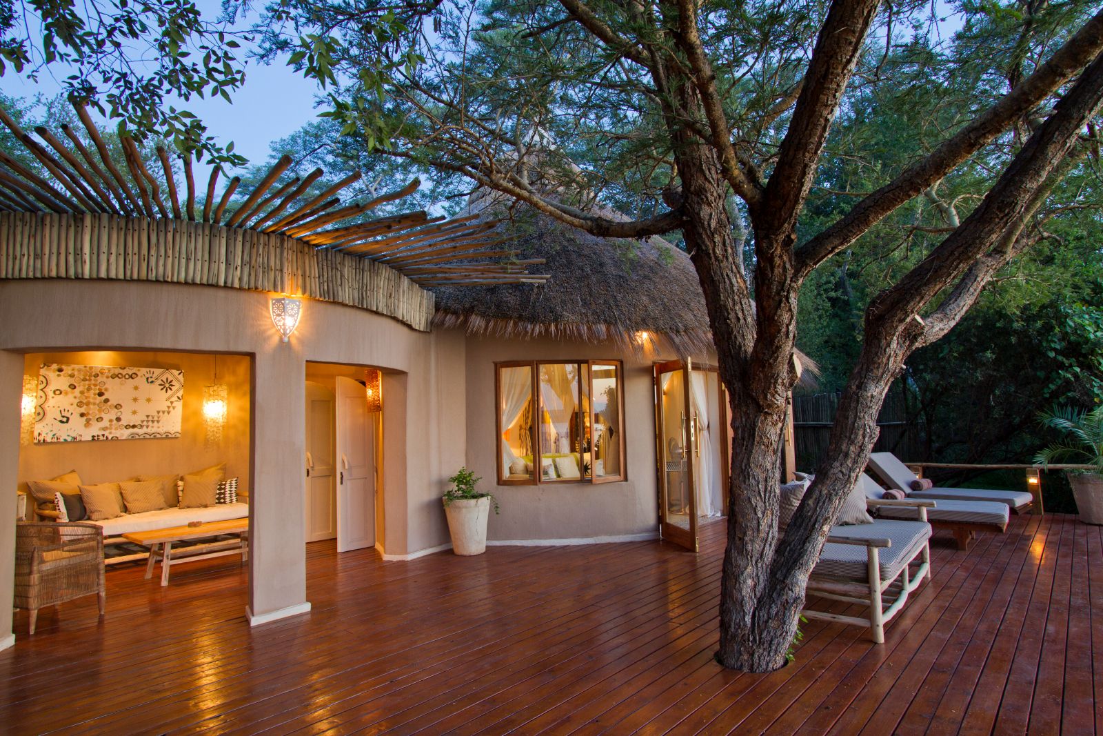 River Cottage Terrace at Tongabezi Lodge in Zambia 