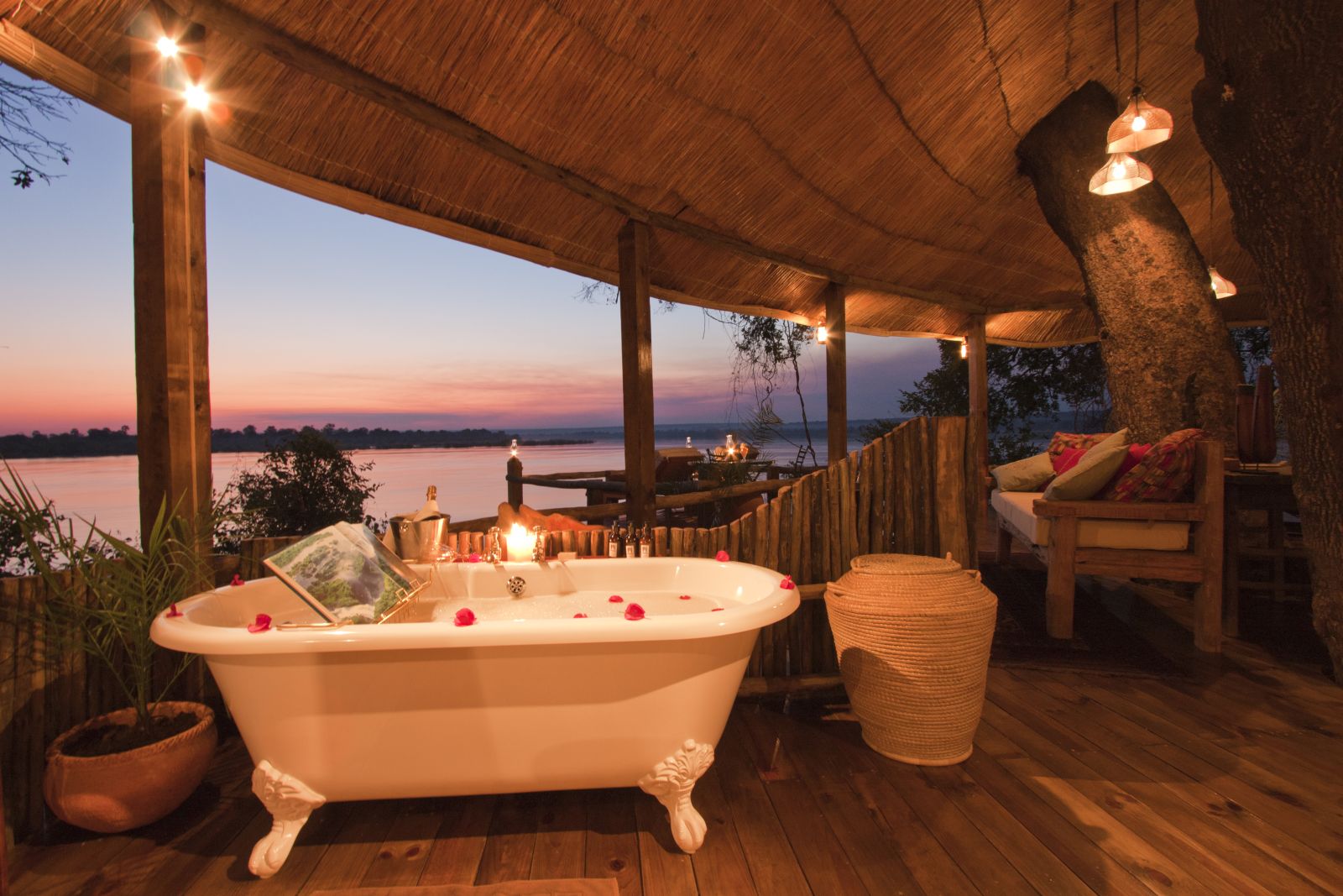 Tree House Bathroom at Tongbezi Lodge in Zambia 