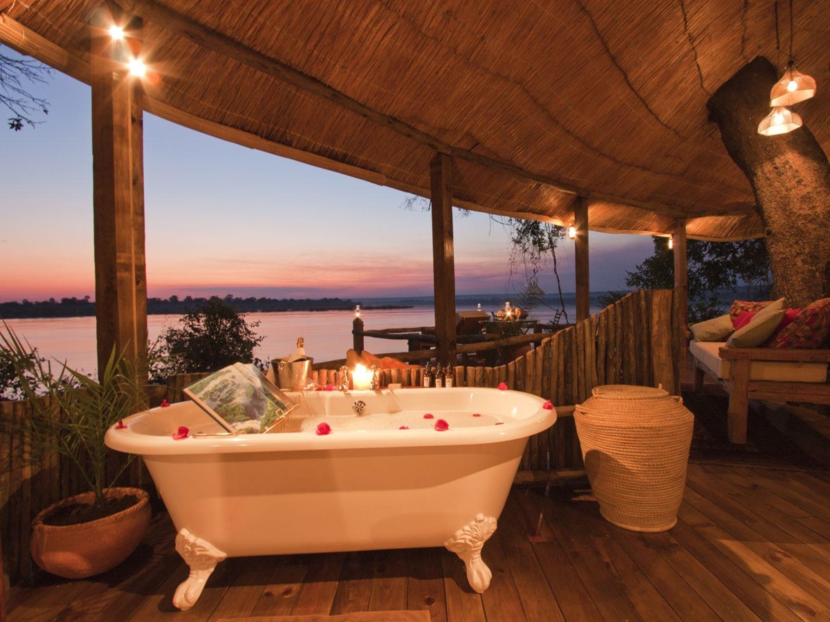 Tree House Bathroom at Tongbezi Lodge in Zambia