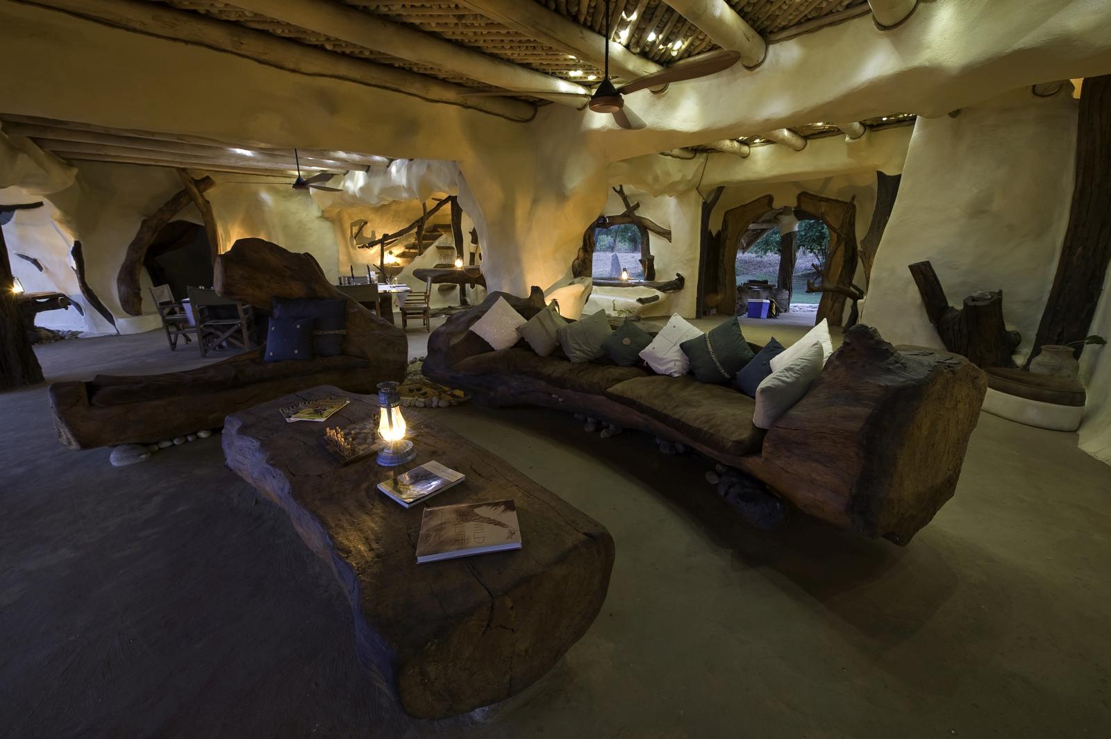The living room  at Chongwe River House