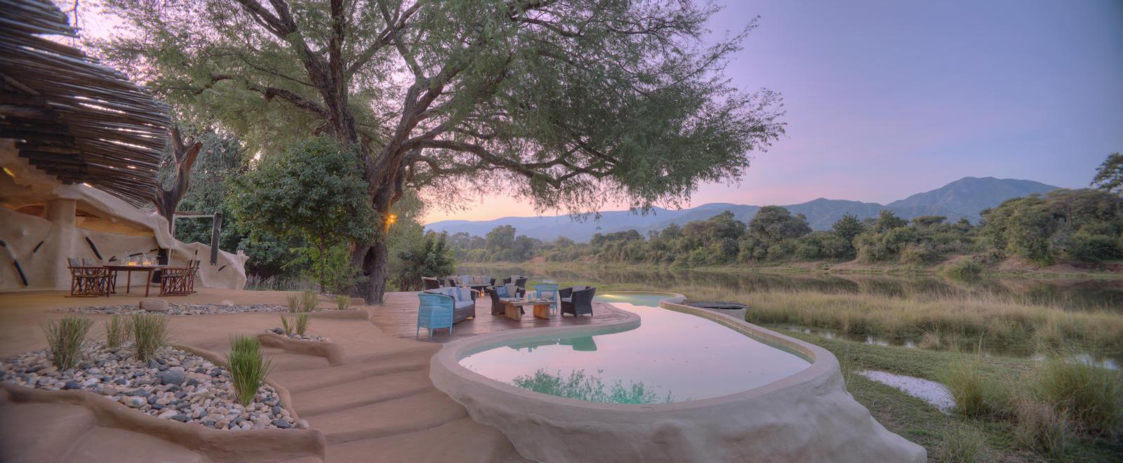 The pool at Chongwe River House