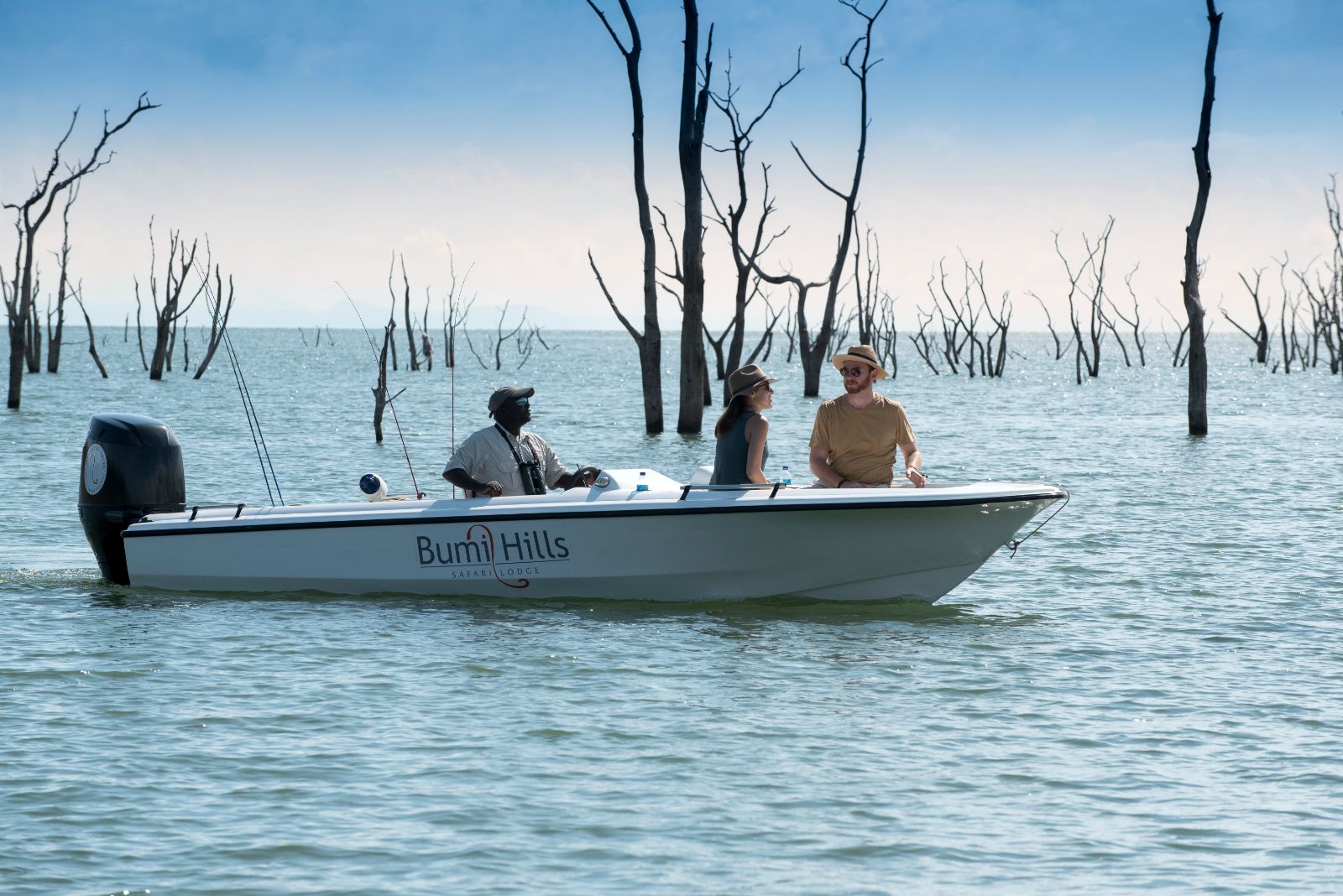 Boating on Lake Kariba during a stay at luxury safari lodge Bumi Hills in Zimbabwe