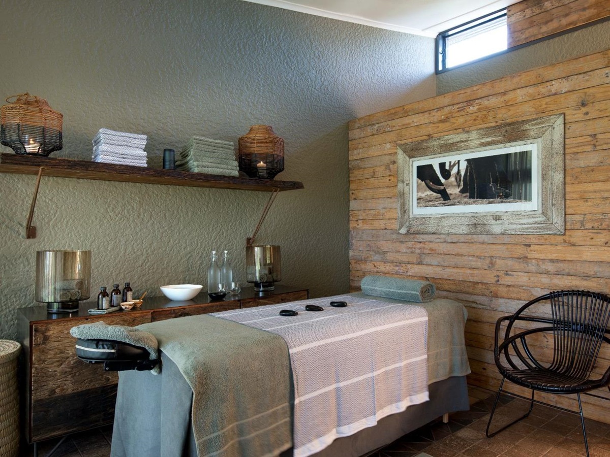 Spa treatment room at luxury safari lodge Bumi Hills in Zimbabwe