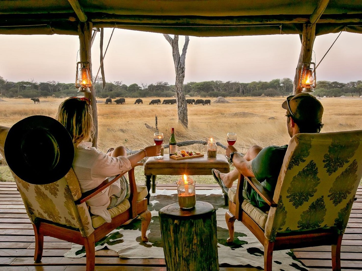 Wildlife watching at The Hide safari lodge Zimbabwe