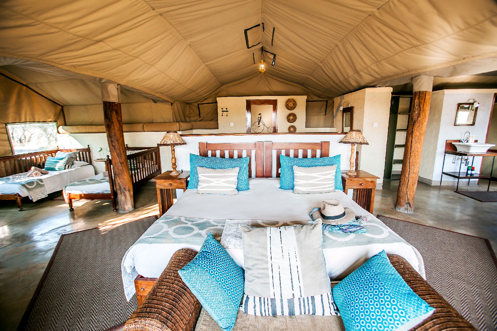 Spacious tented suite at The Hide safari lodge Zimbabwe