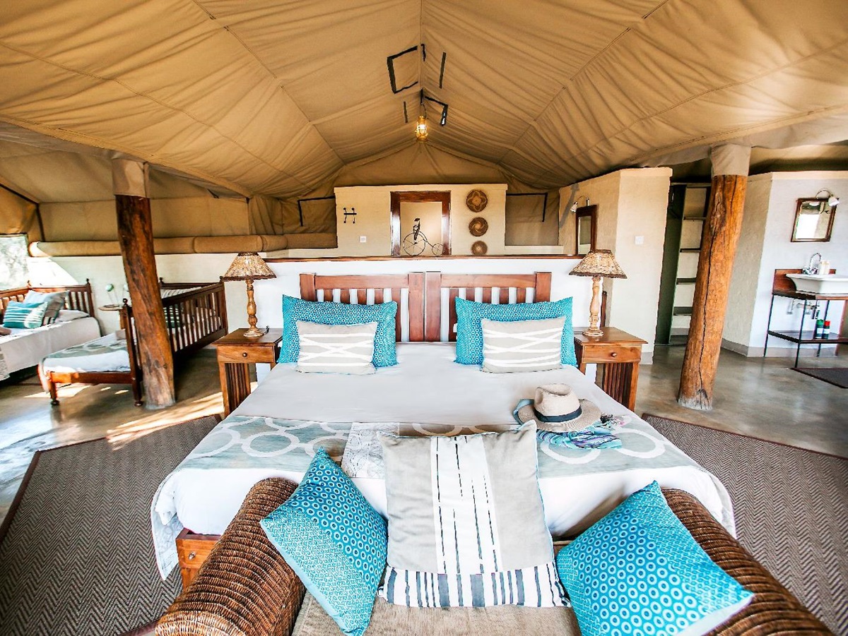 Spacious tented suite at The Hide safari lodge Zimbabwe