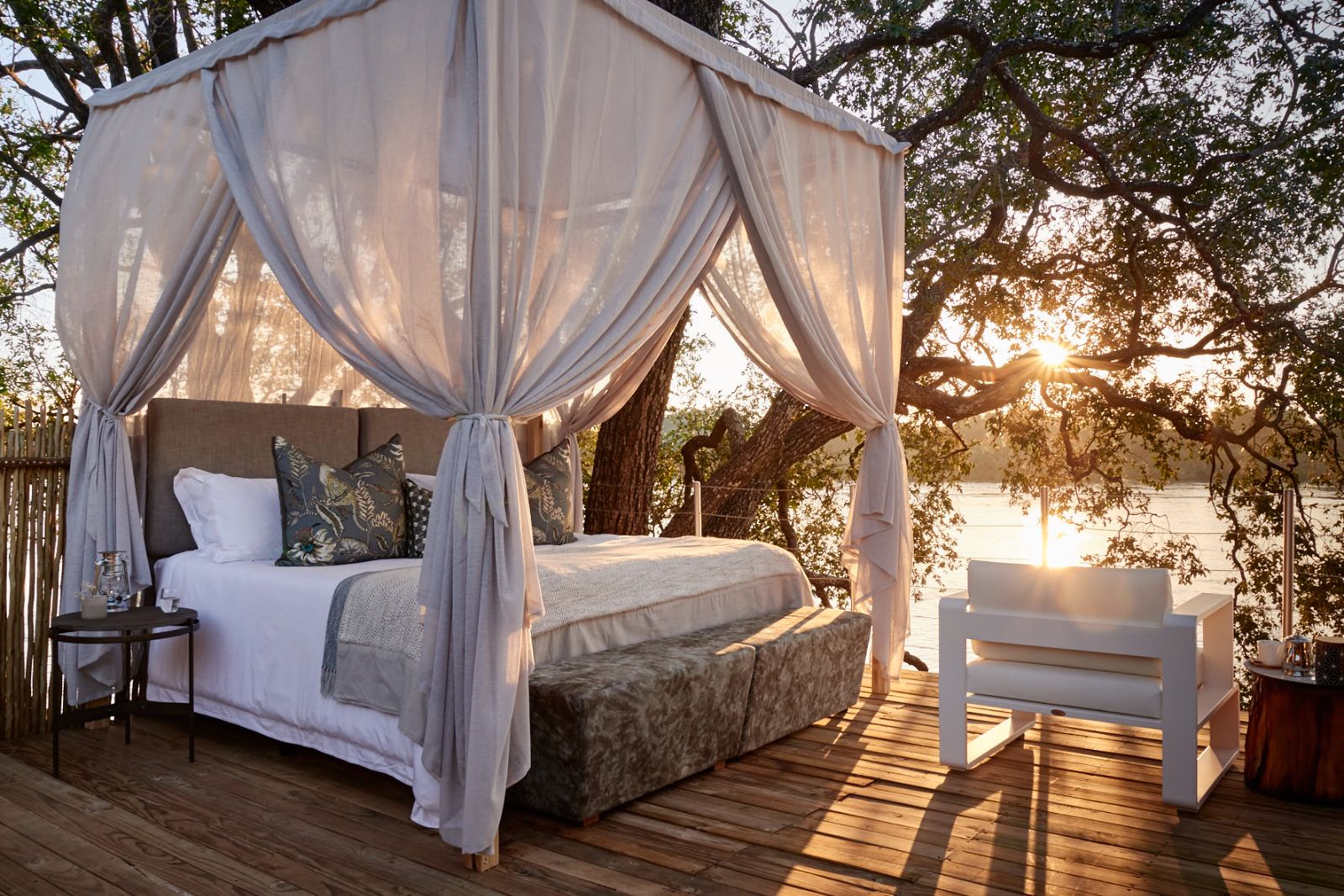 Starbed at Victoria Falls River Lodge in Zambezi National Park in Zimbabwe