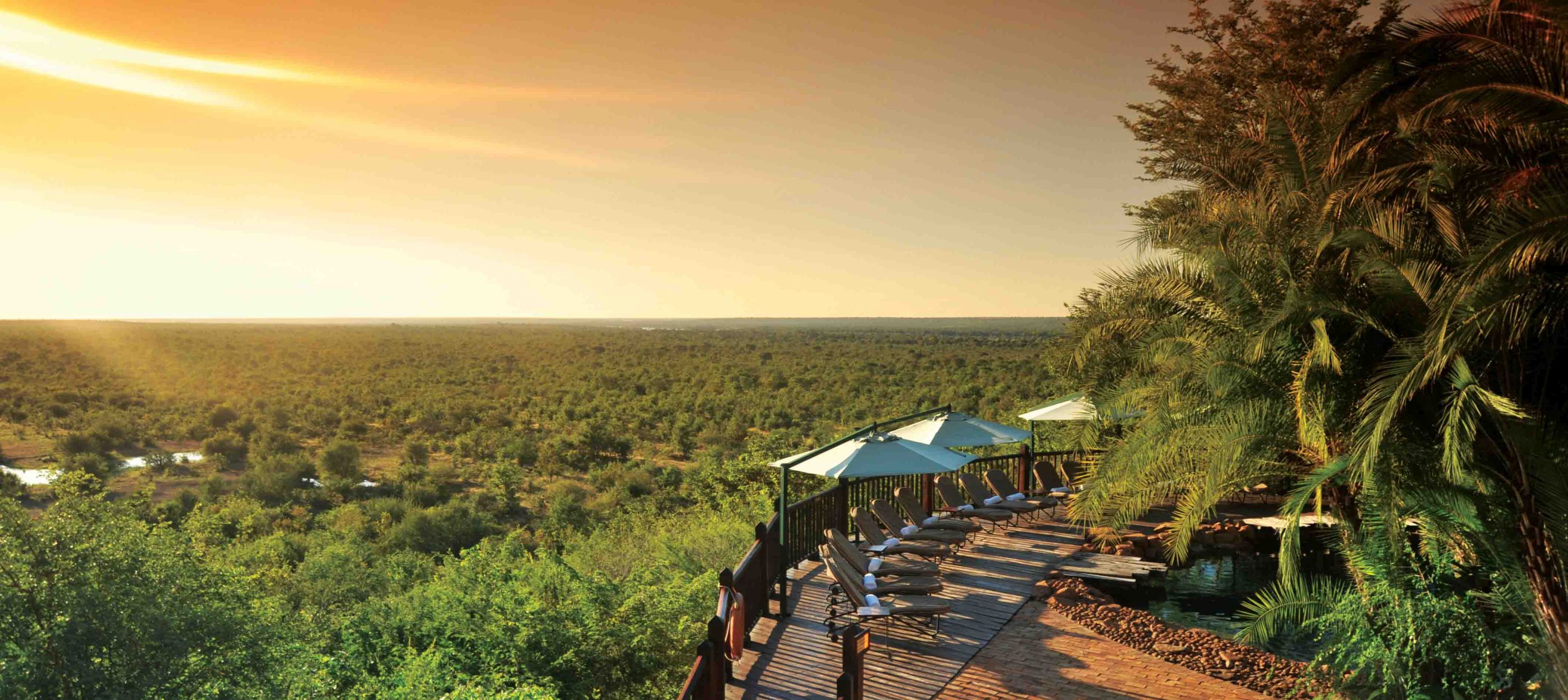 The deck at Victoria Falls Safari Club