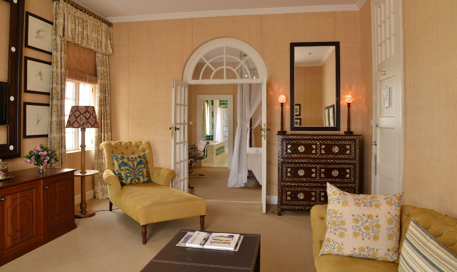 Spacious executive suite at The Victoria Falls Hotel in Zimbabwe