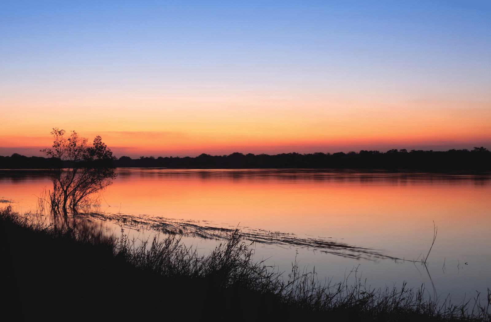 Sunset on the Zambezi River, Zimbabwe