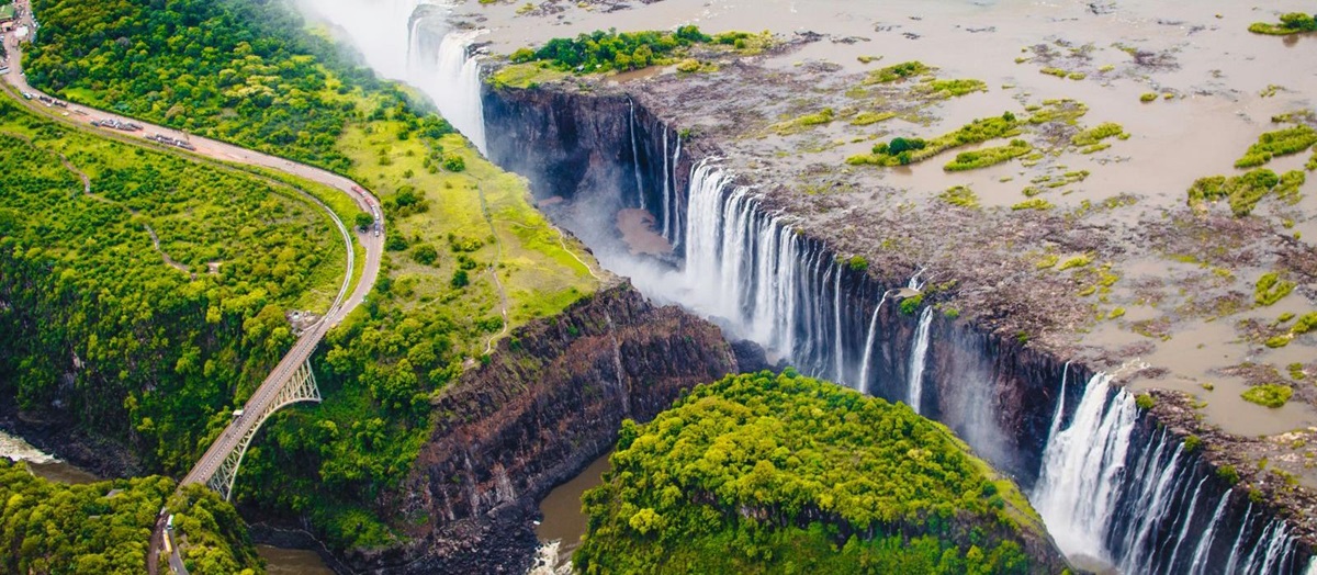 View of Victoria Falls from the air