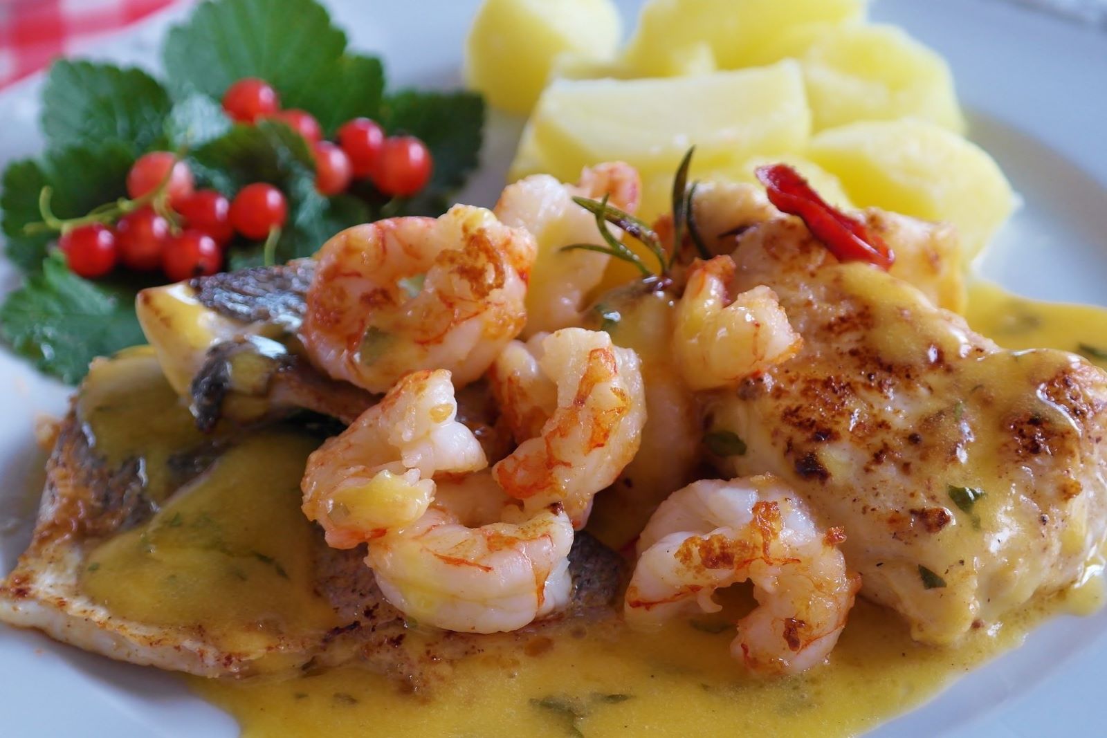 Langoustines served on a platter in Norway