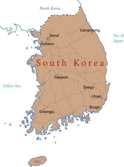 Map of South Korea
