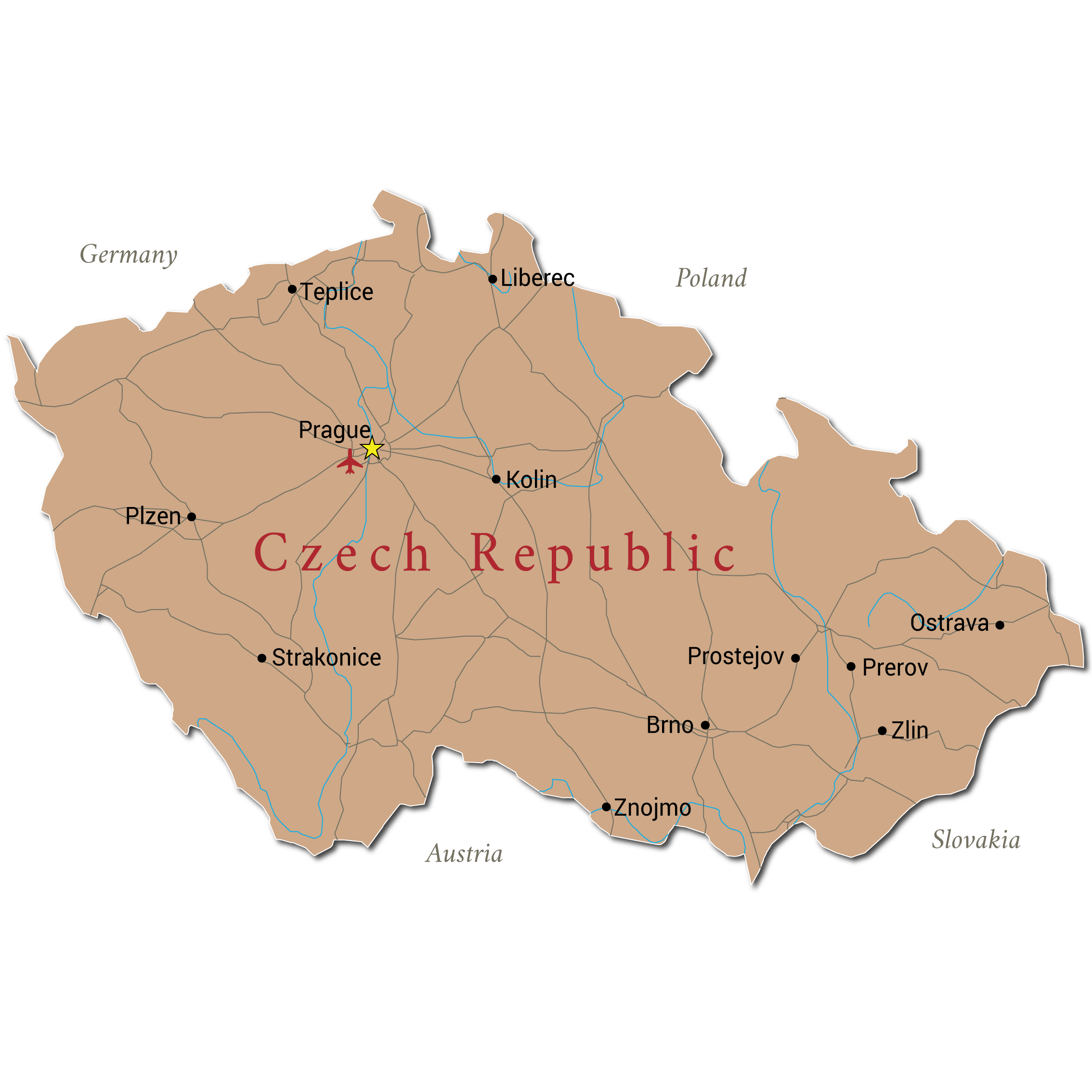 Map of the Czech-Republic