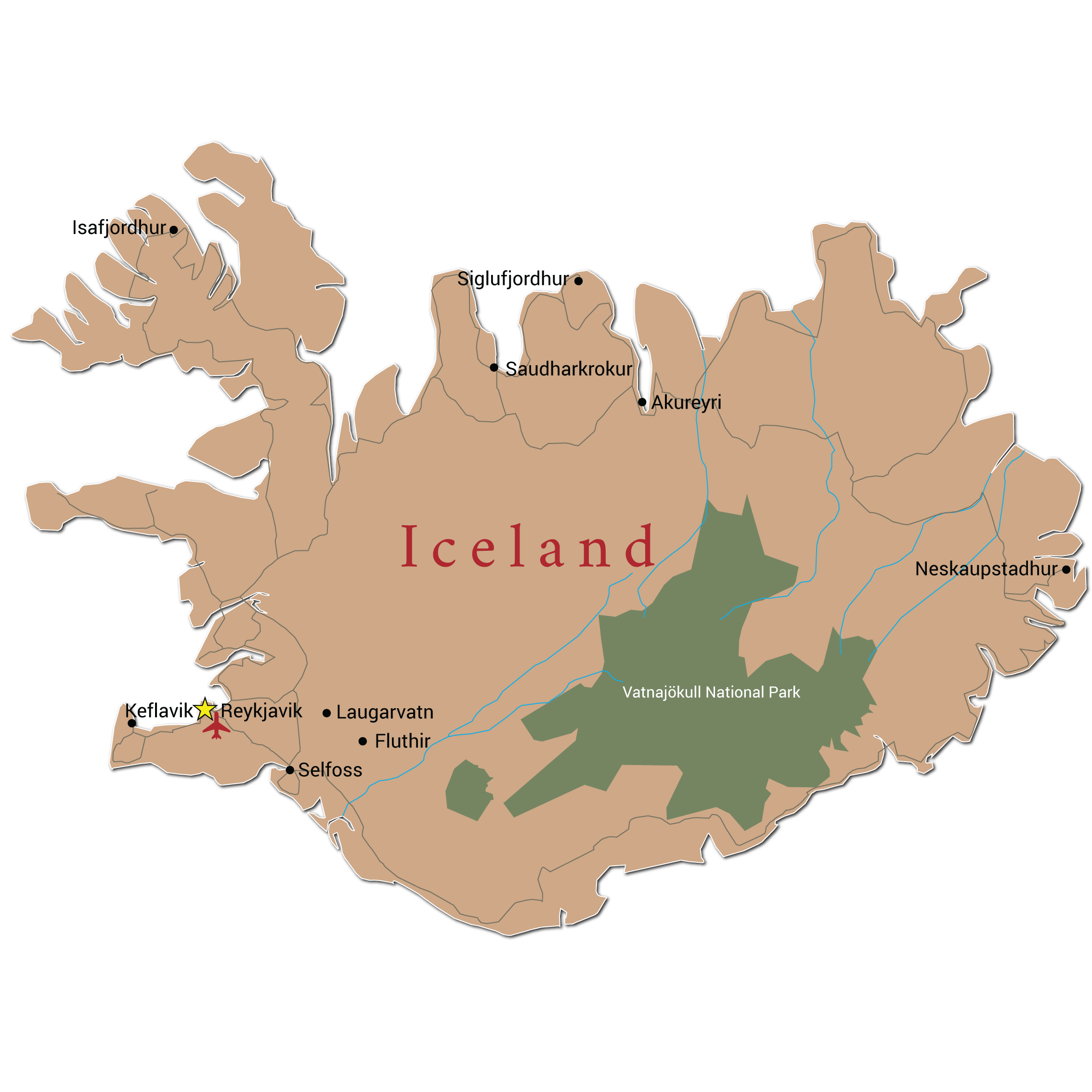 Map of Iceland