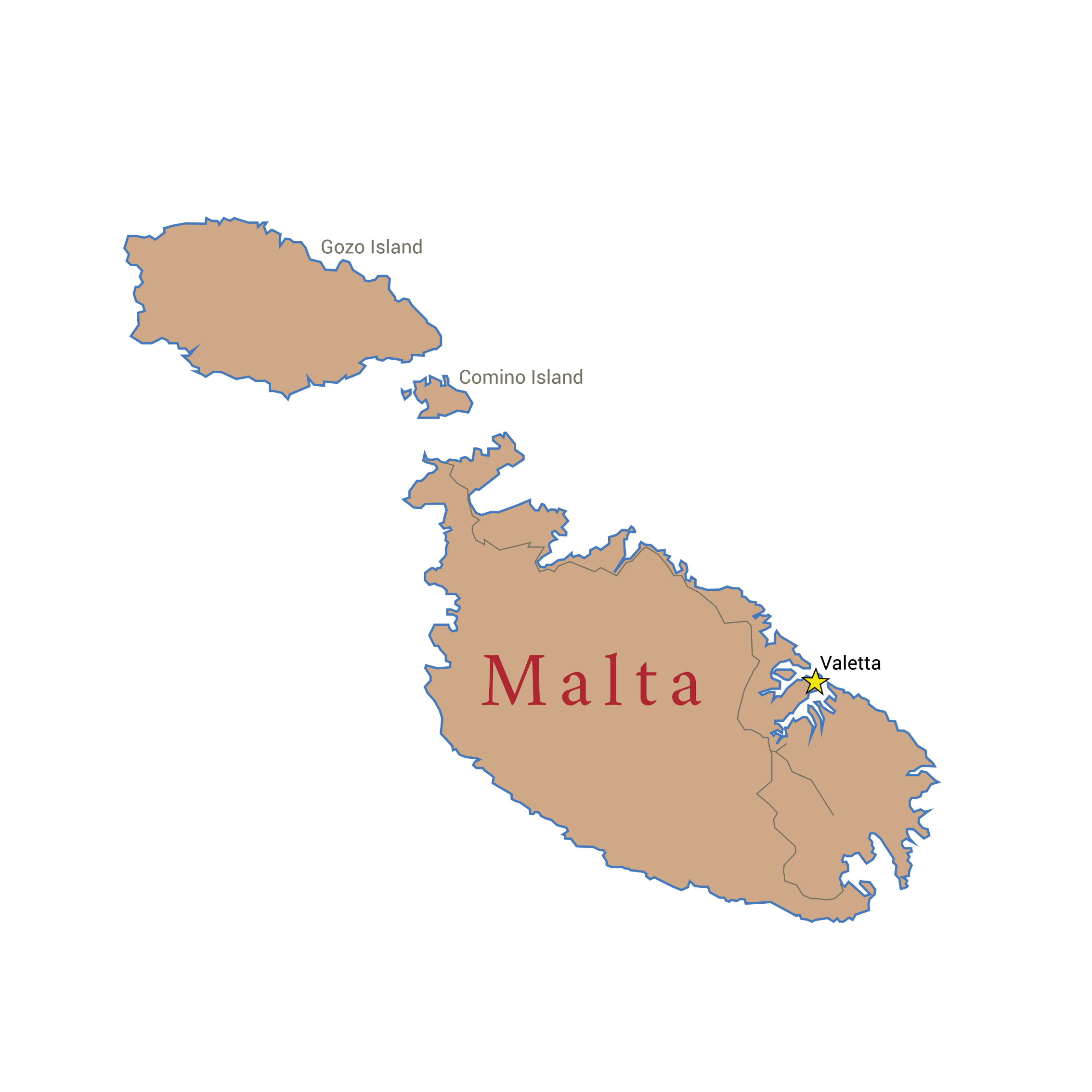 A map of Malta