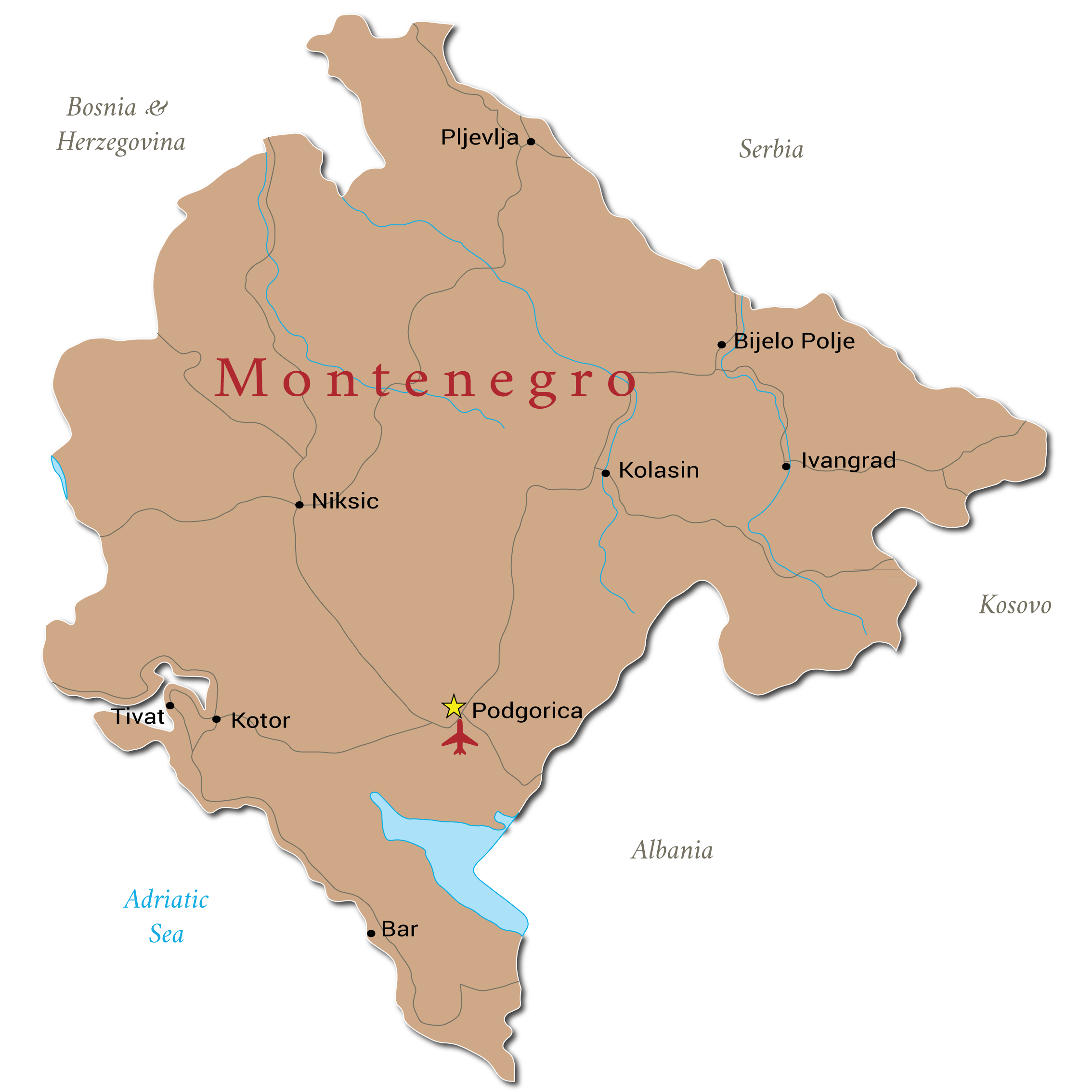 Map of Montenegro