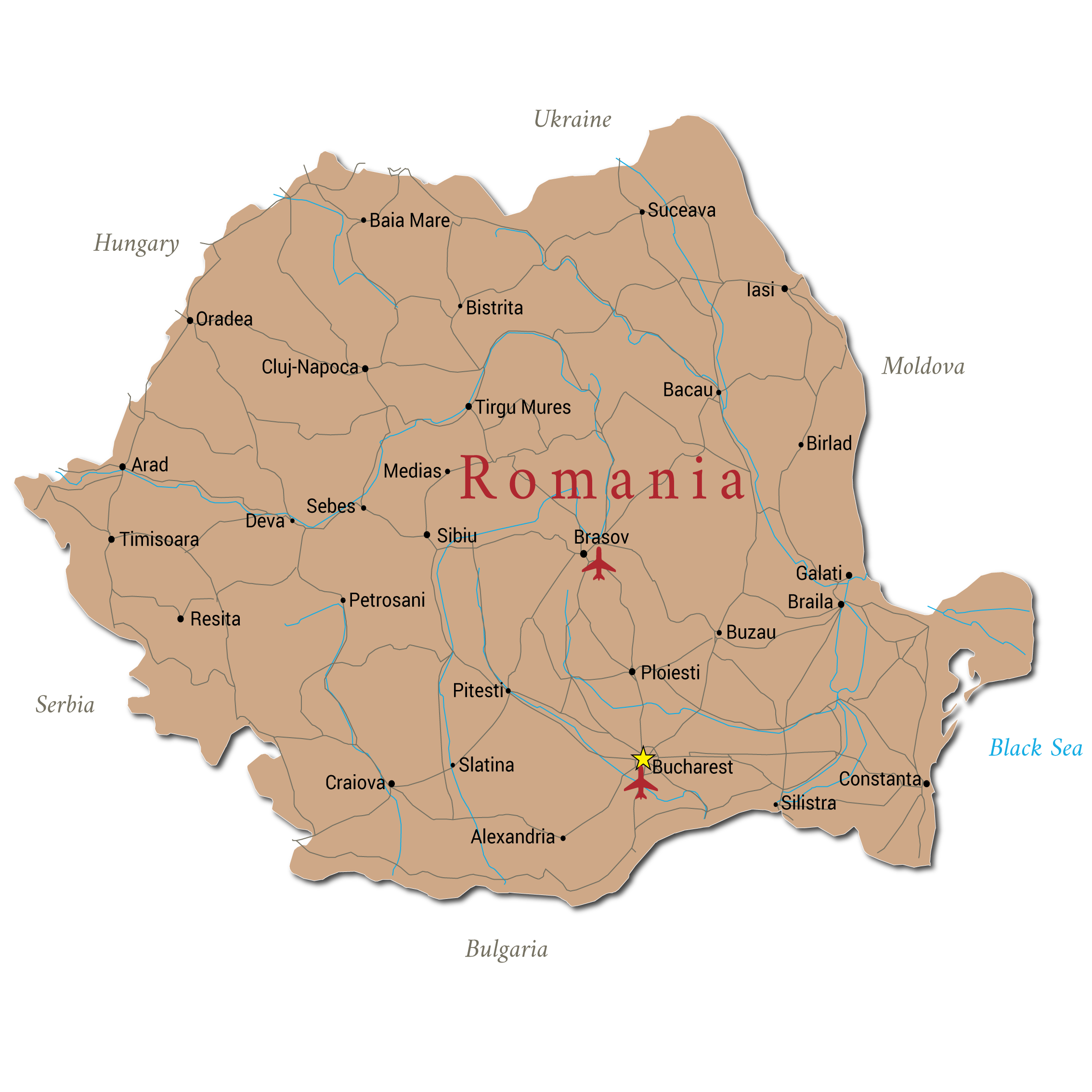 Map of Romania