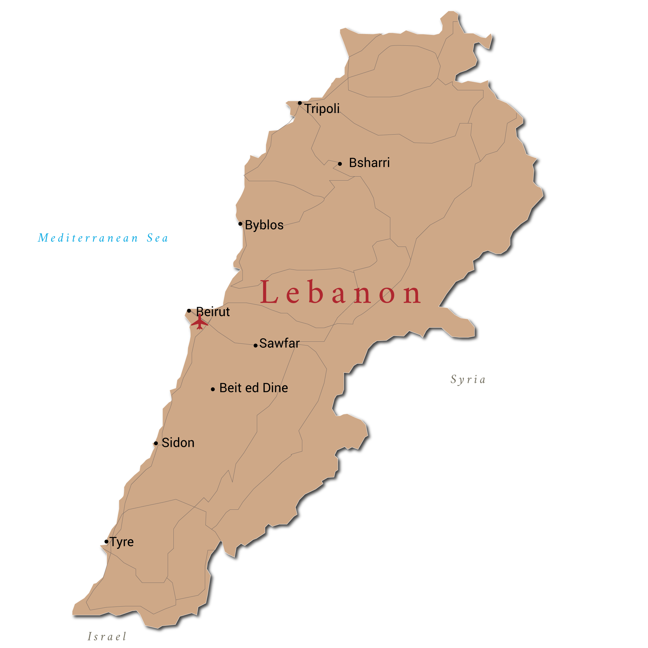 Map of Lebanon