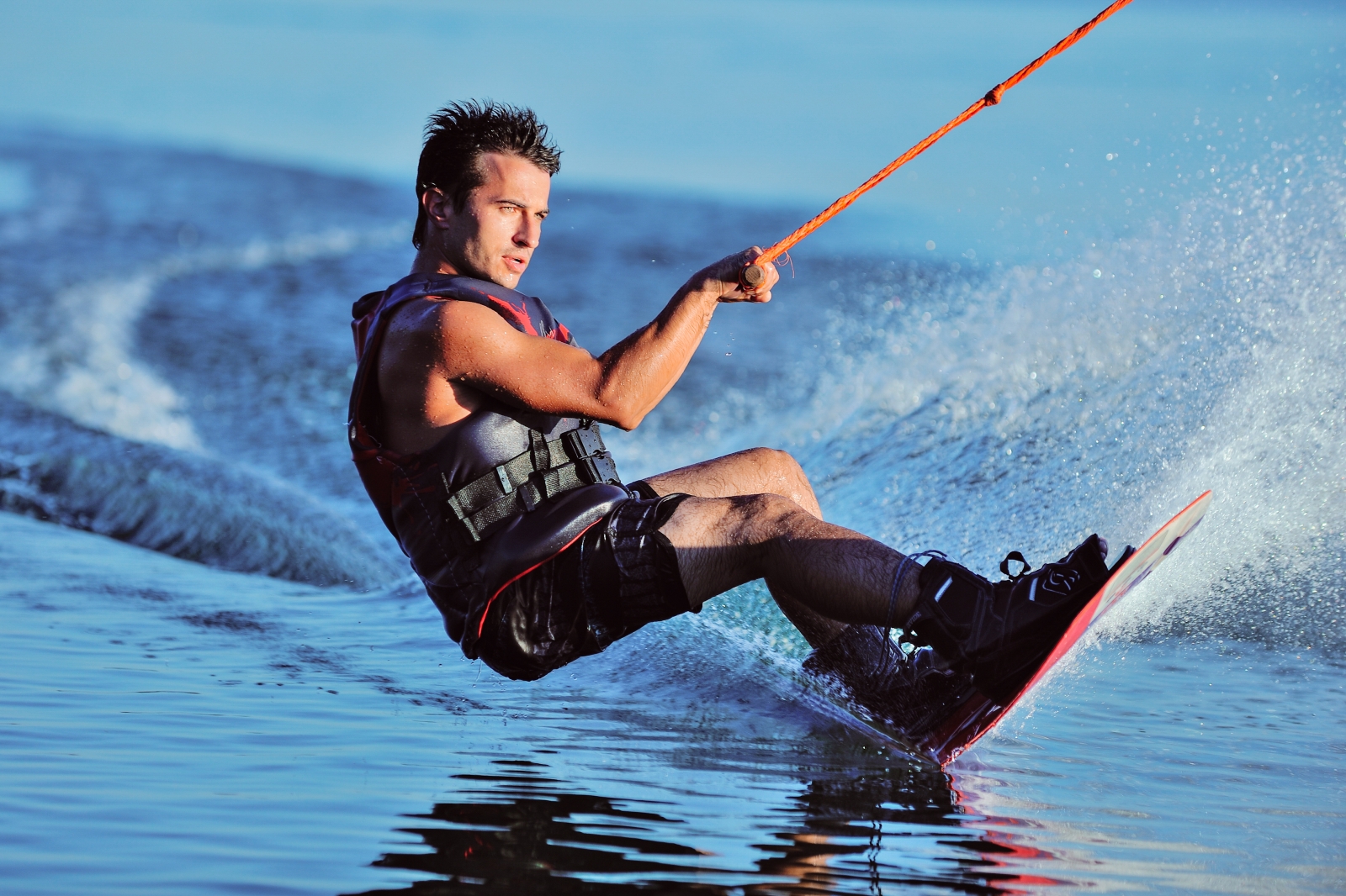 Man wakeboarding